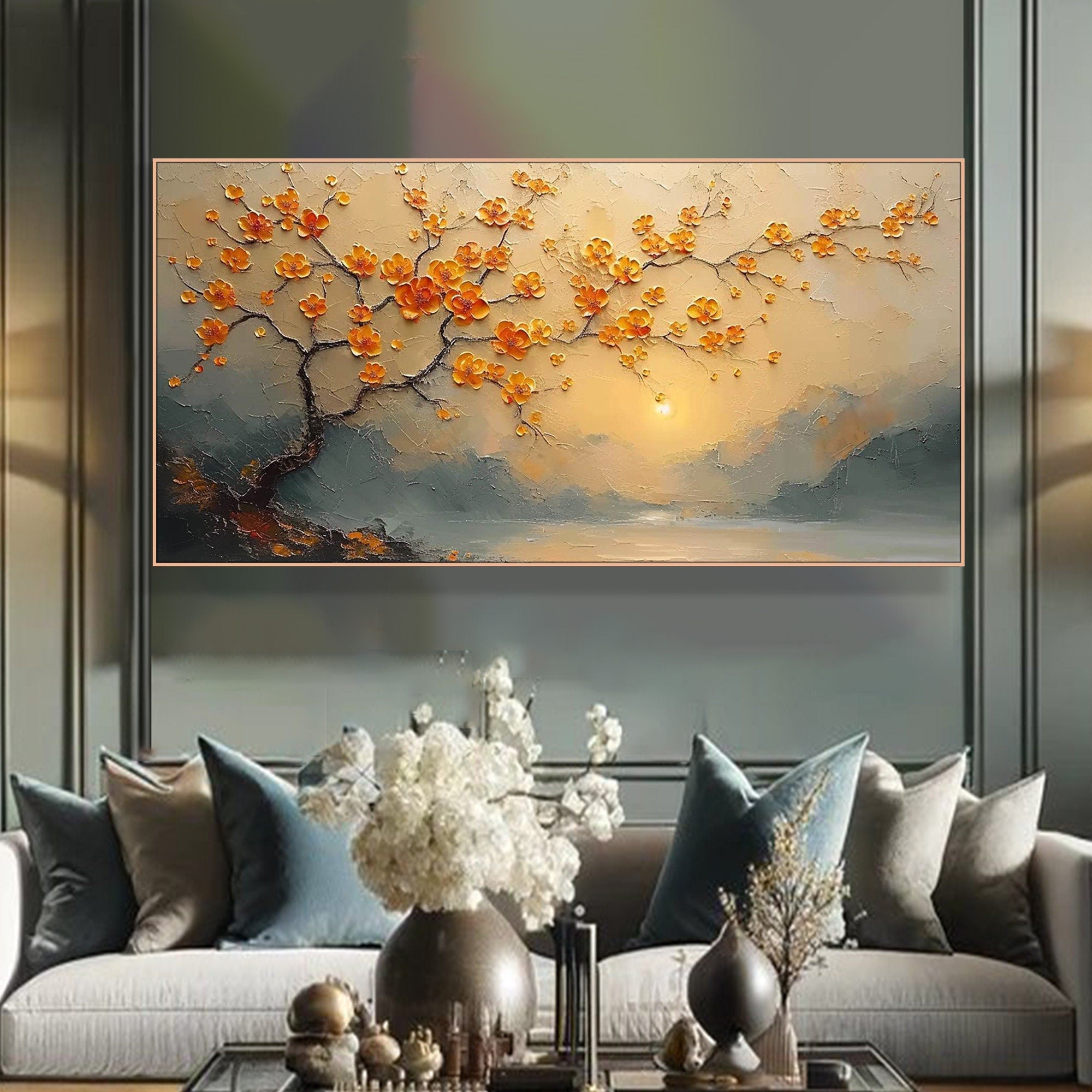 3D Blossom Tree Painting - Textured Floral Landscapet #TC 006