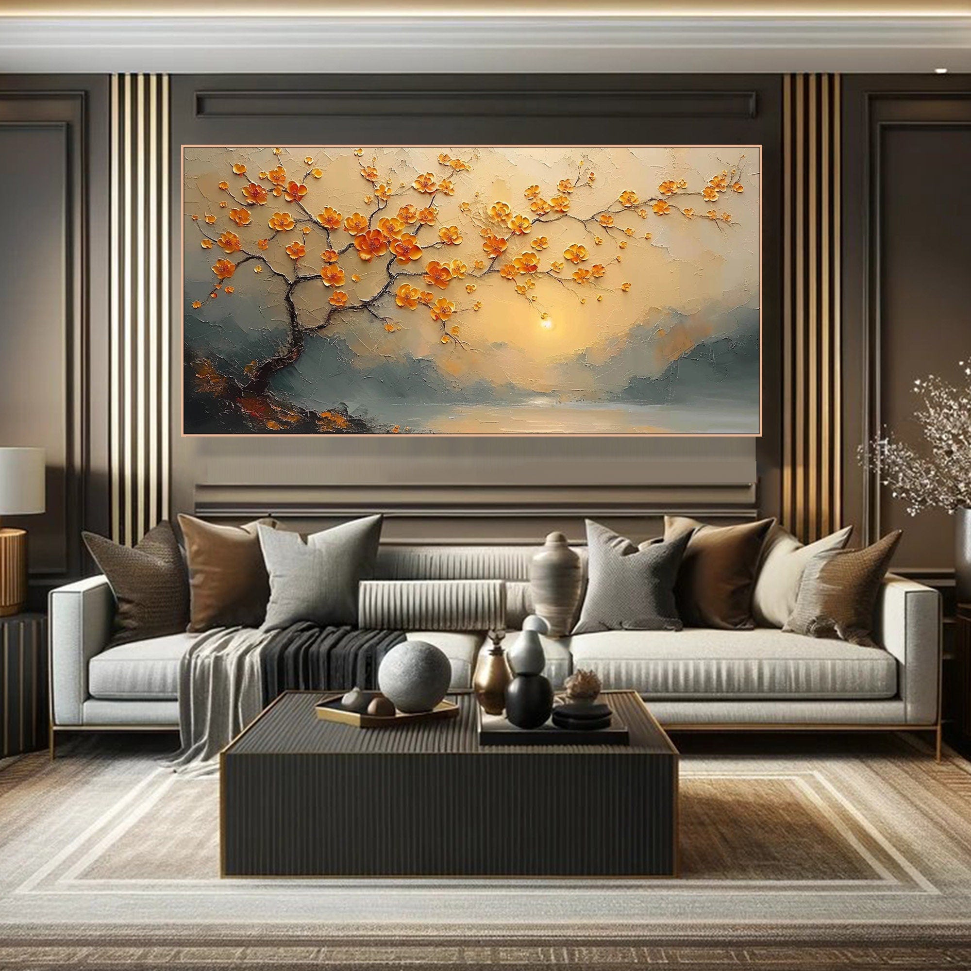 3D Blossom Tree Painting - Textured Floral Landscapet #TC 006