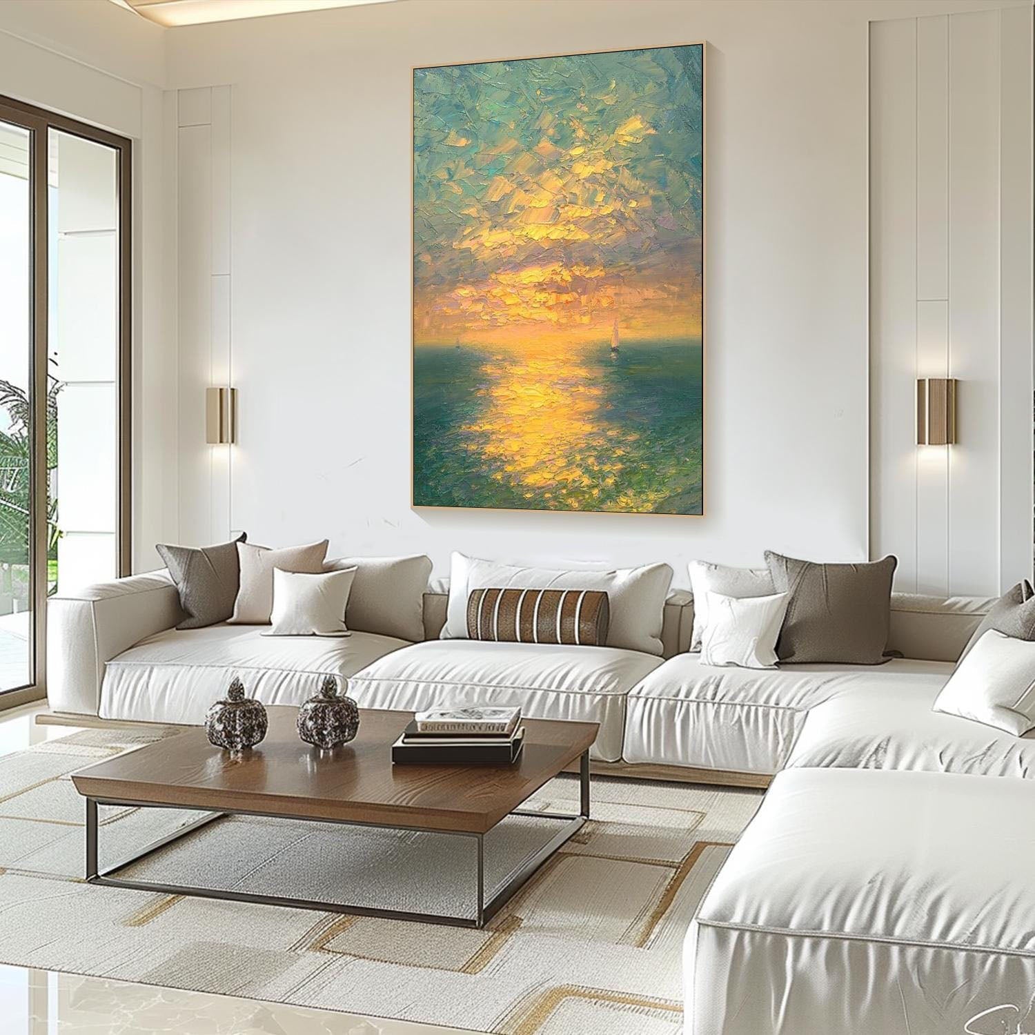 Unique Sunrise Seascape Art Wall Painting #TB 017