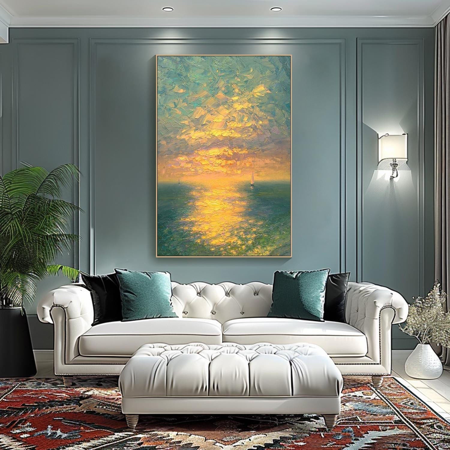 Unique Sunrise Seascape Art Wall Painting #TB 017