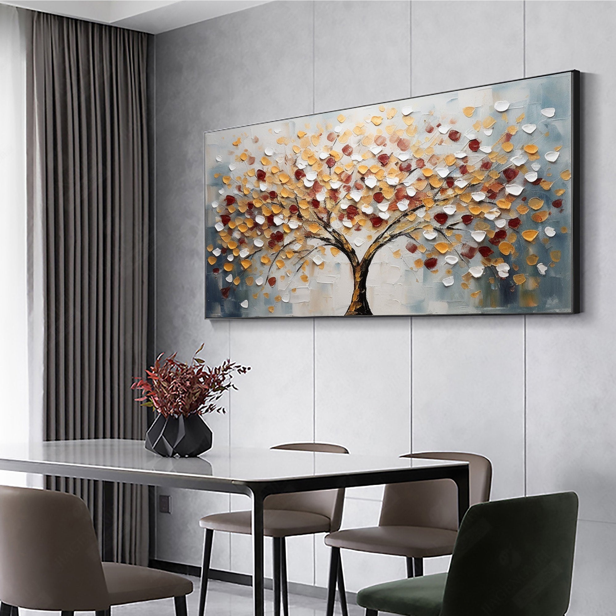 Tree of Life Wall Art | Large Textured Landscape Painting Canvas #ZZ 179