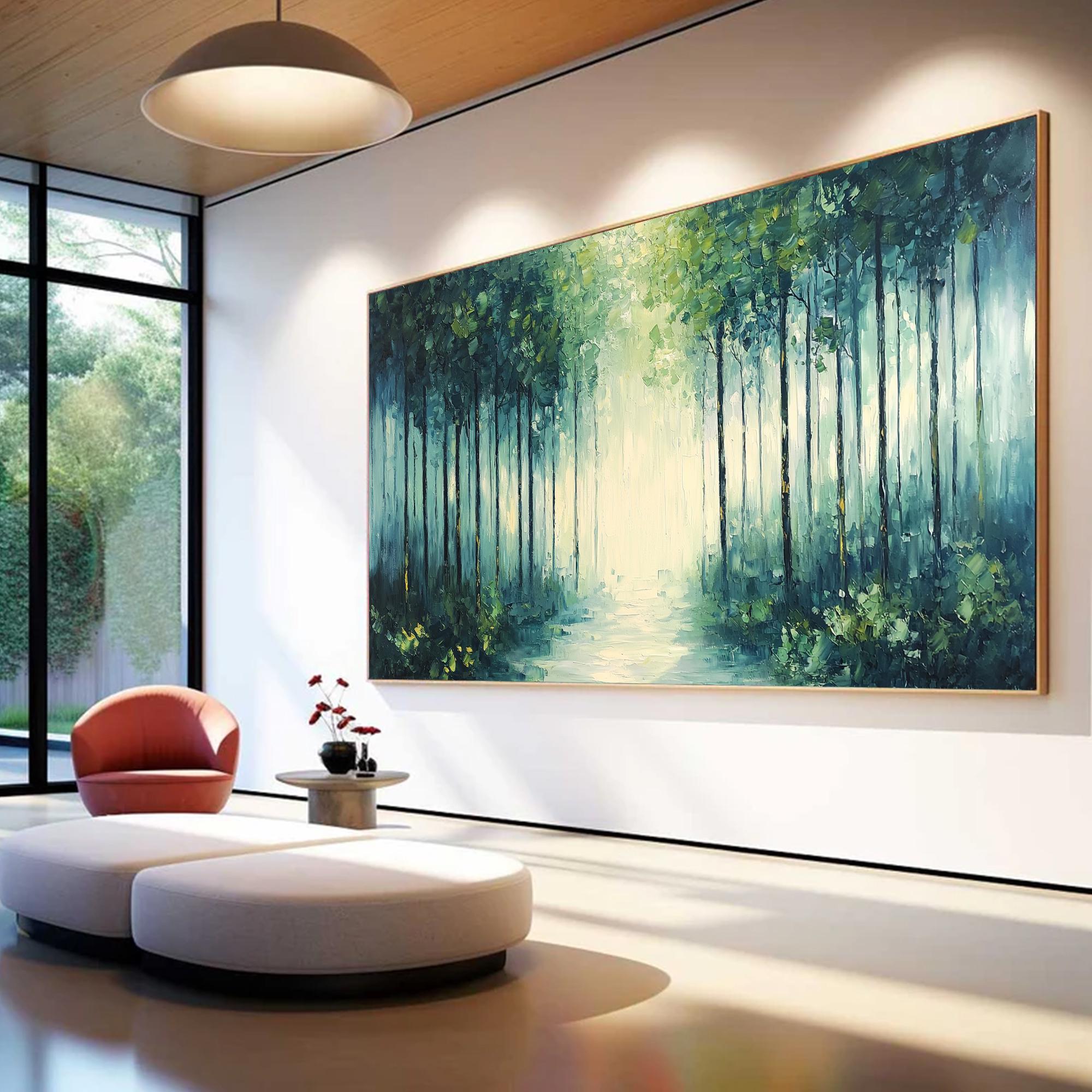 Contemporary Forest Painting | Oversized Abstract Textured Wall Art #ZZ 099