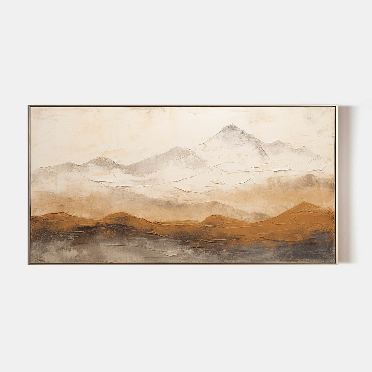 Desert Horizon – Neutral Mountain Landscape Wall Art for Organic Modern Homes