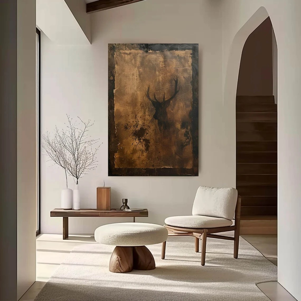 Wabi Sabi Wall Art - Handmade Textured Painting with Earthy Hues #TC 014
