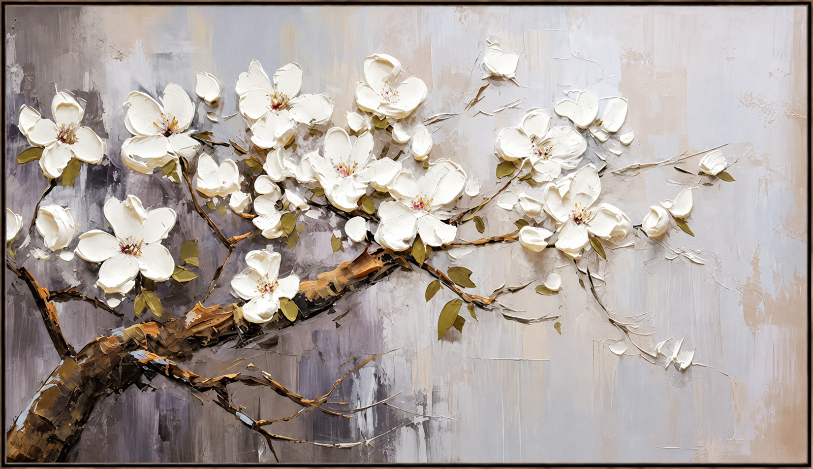 Ivory Magnolia – Luxury Floral Wall Art for Elegant Modern Interiors