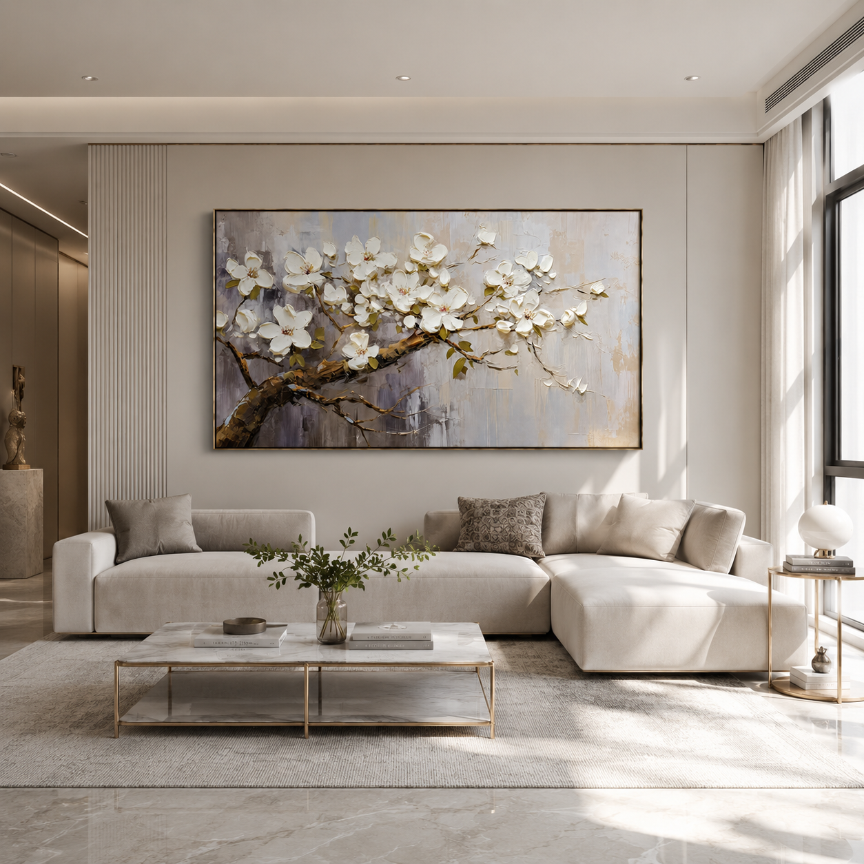 Ivory Magnolia – Luxury Floral Wall Art for Elegant Modern Interiors