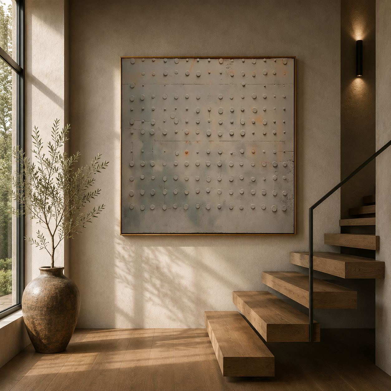 Urban Rhythm – Industrial Textured Wall Art for Modern Minimalist Interiors