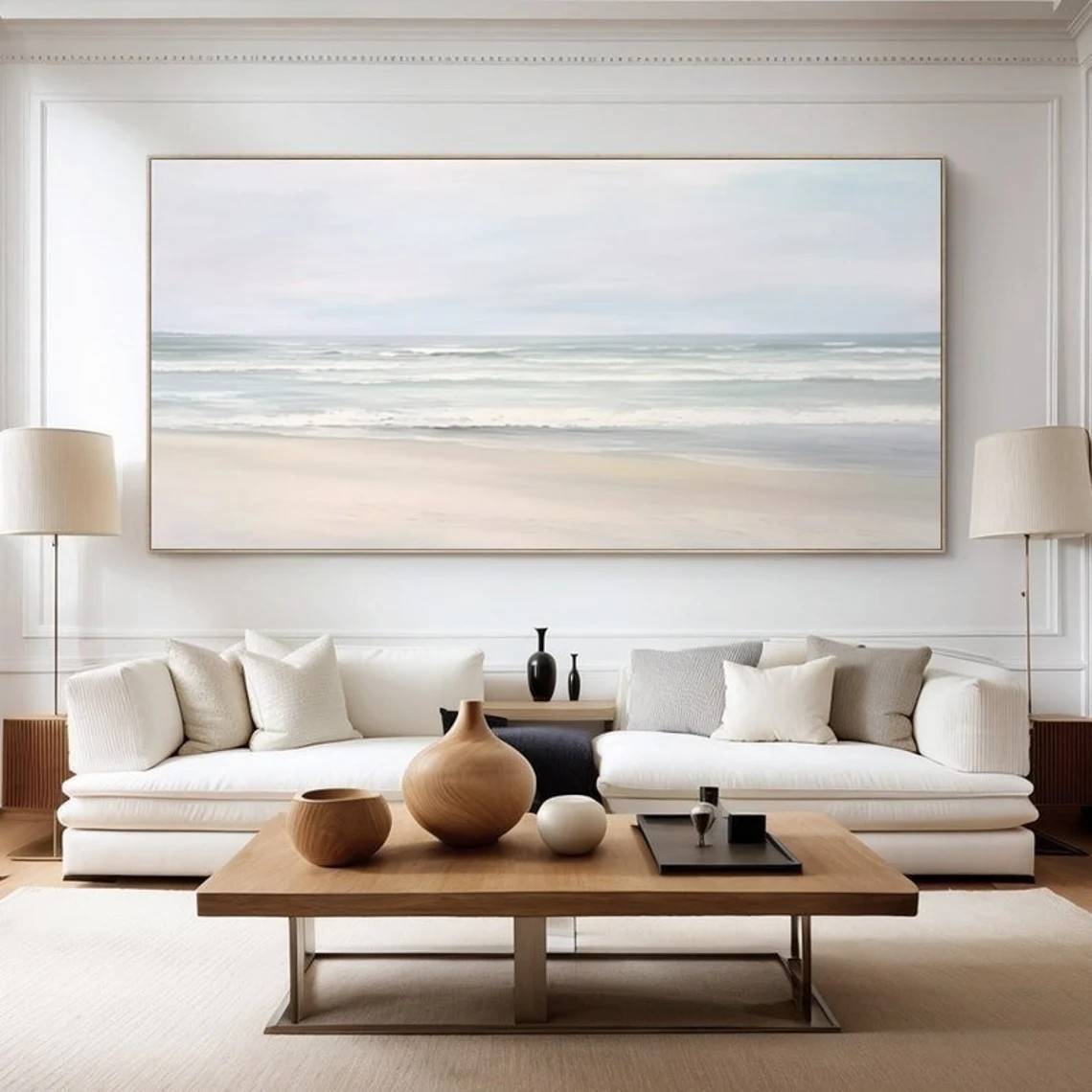 Modern Coastal Landscape - Handmade Seascape Wall Decor #TC 090