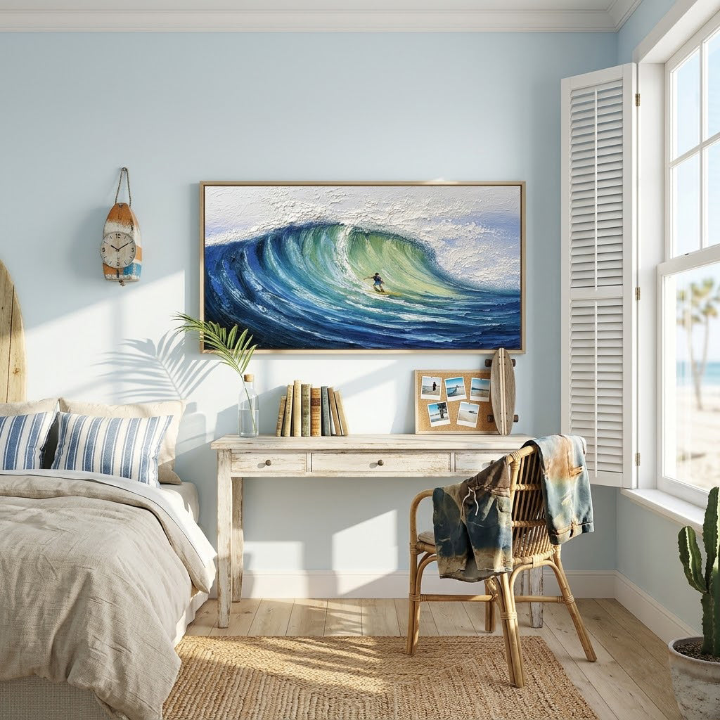 Emerald Barrel – Surfing Ocean Wave Wall Art