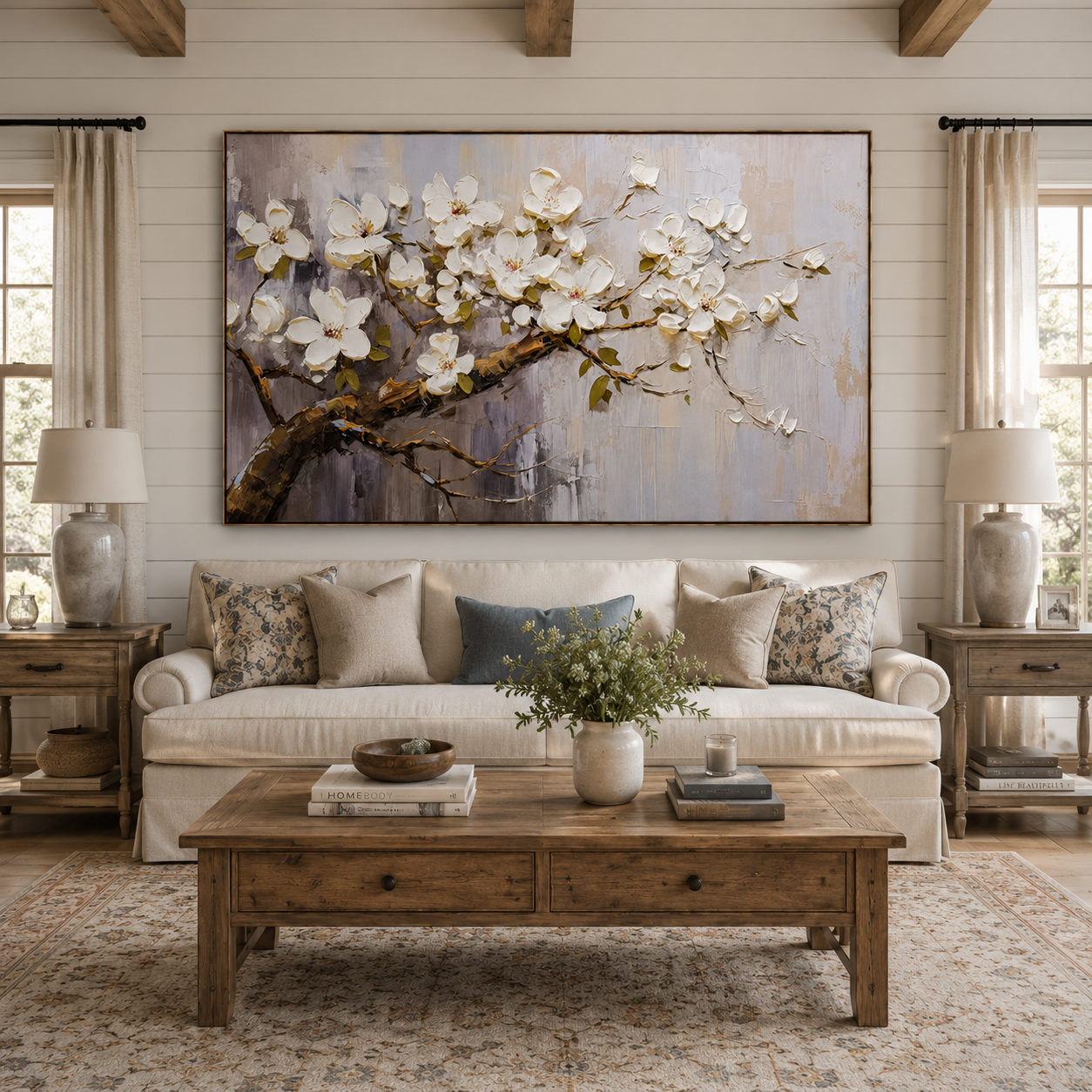 Ivory Magnolia – Luxury Floral Wall Art for Elegant Modern Interiors
