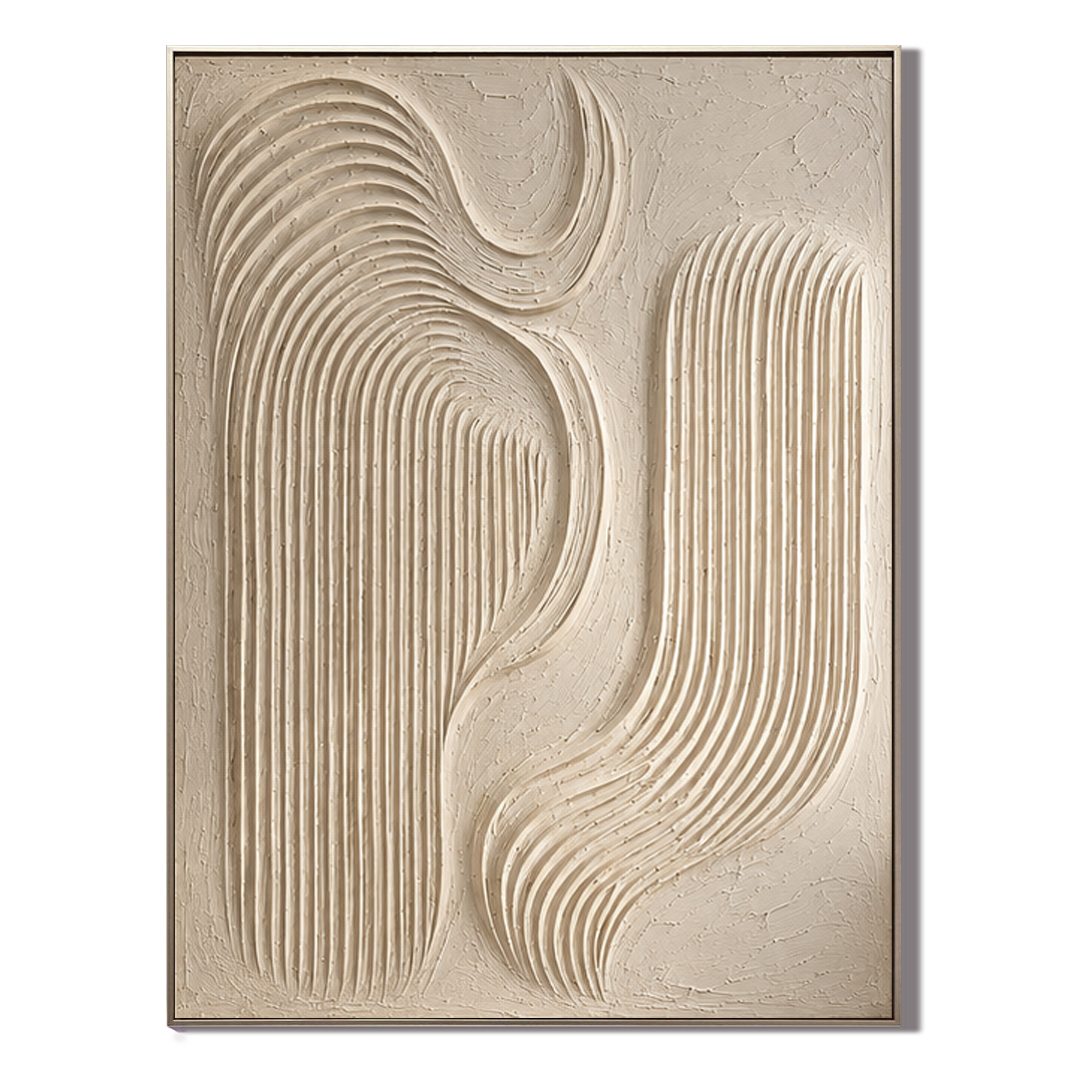 Ivory Flow – Plaster Texture Wall Art