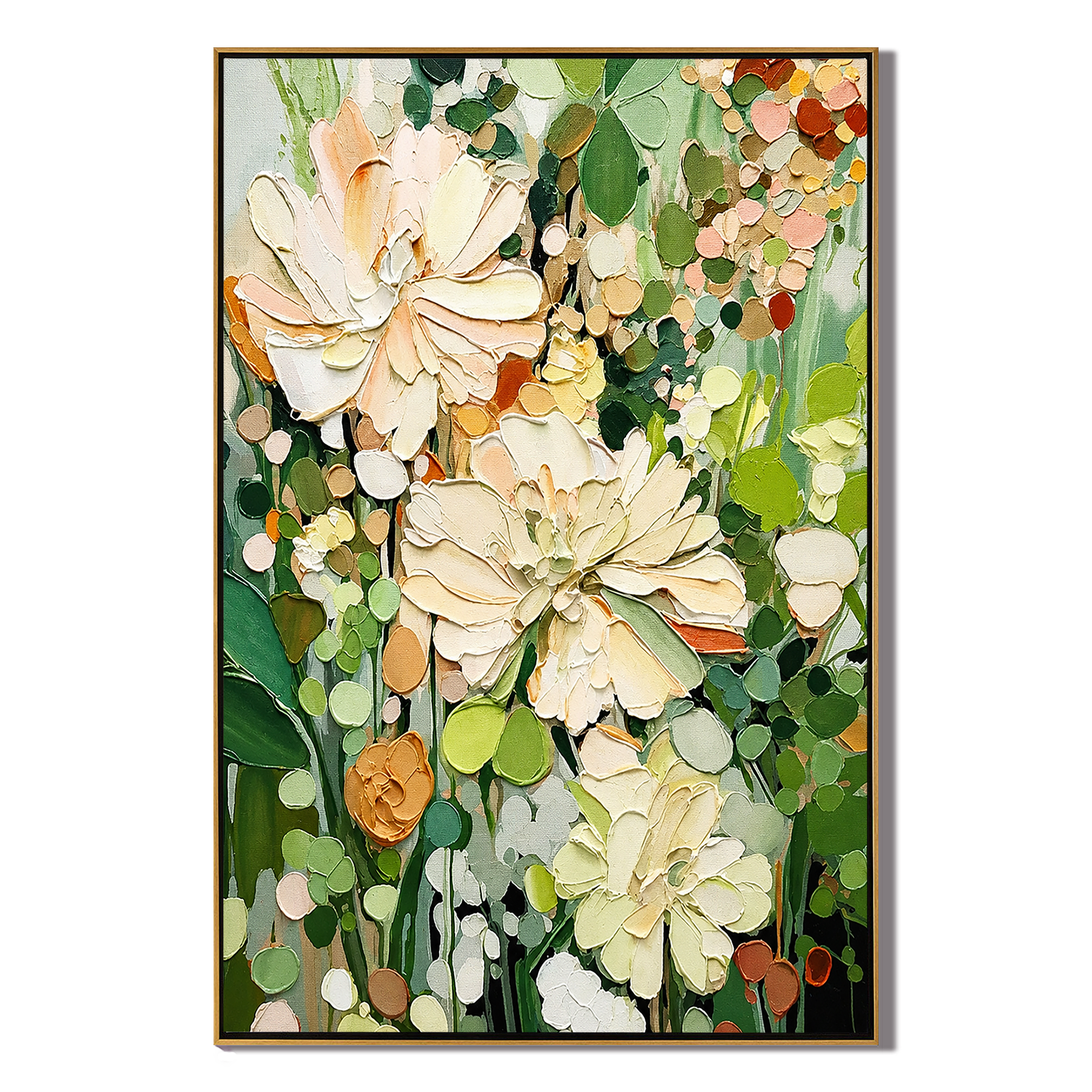 Whispers of Spring – Textured Floral Impressionist Oil Painting | Hand Painted Modern Wall Art