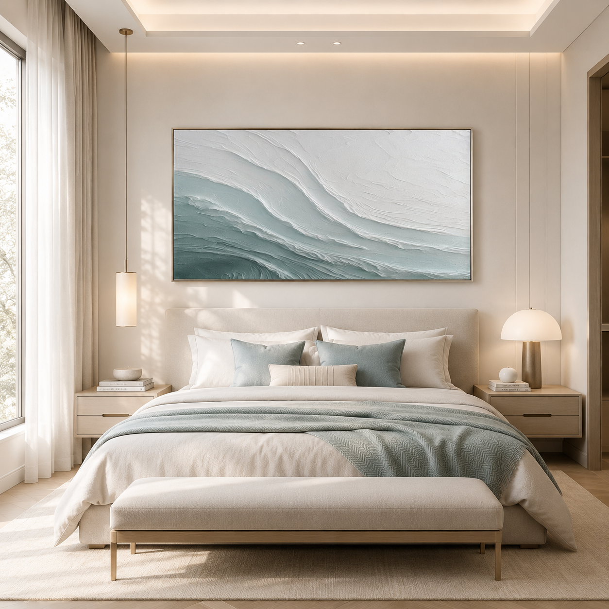 Tidal Silence – Coastal Textured Wall Art for Modern Minimalist Interiors