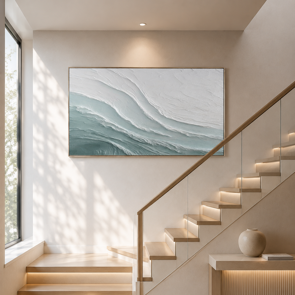 Tidal Silence – Coastal Textured Wall Art for Modern Minimalist Interiors