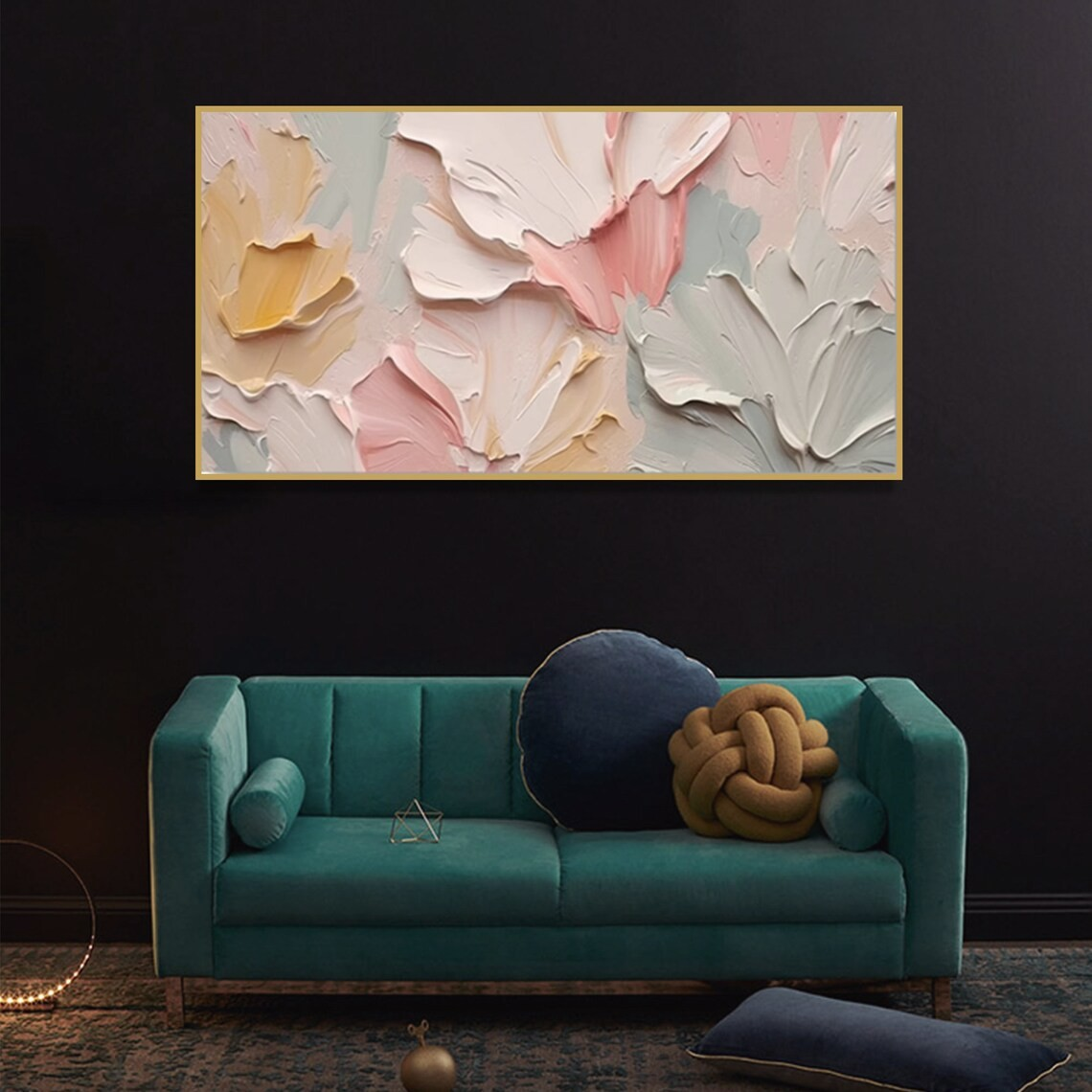 Textured Abstract Floral Painting - Pastel Wall Art #TC 094
