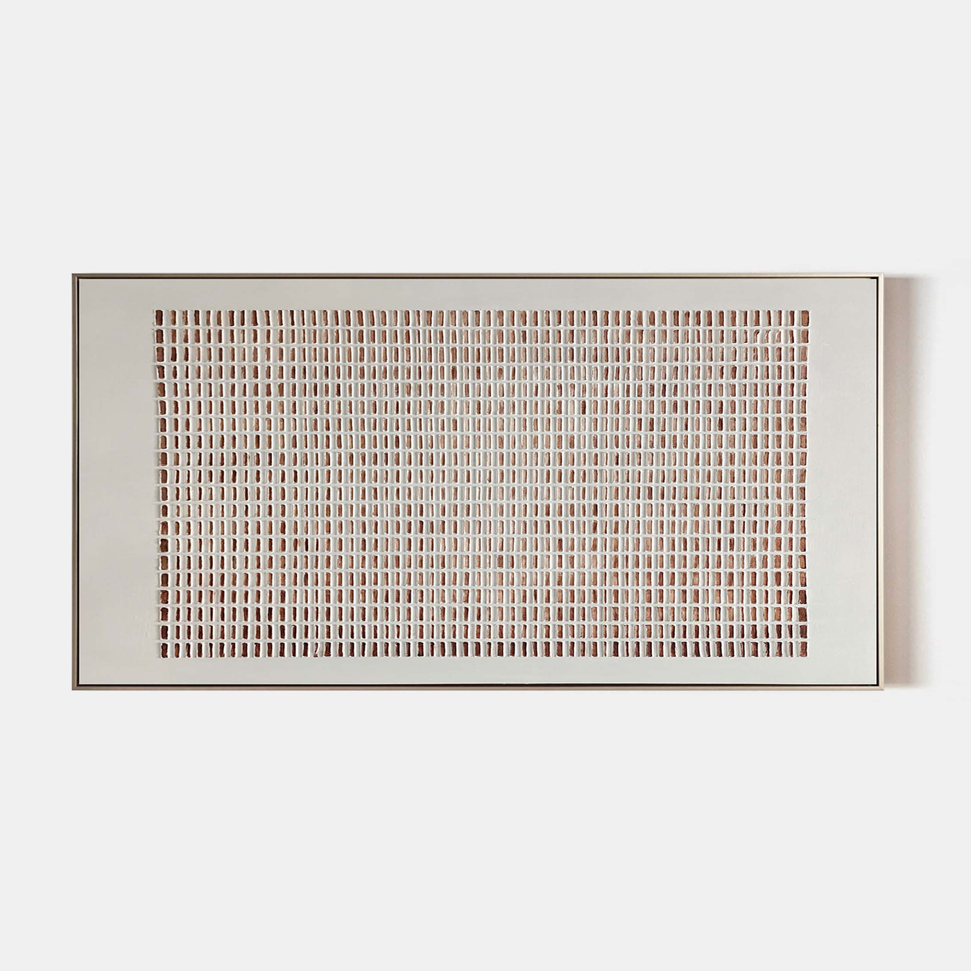 Silent Geometry – Minimalist Grid Wall Art for Organic Modern Interiors
