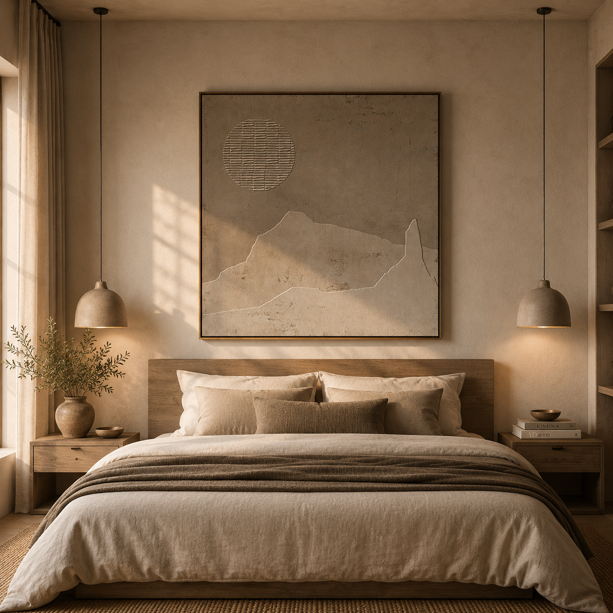 Desert Stillness – Wabi-Sabi Textured Wall Art for Organic Modern Interiors