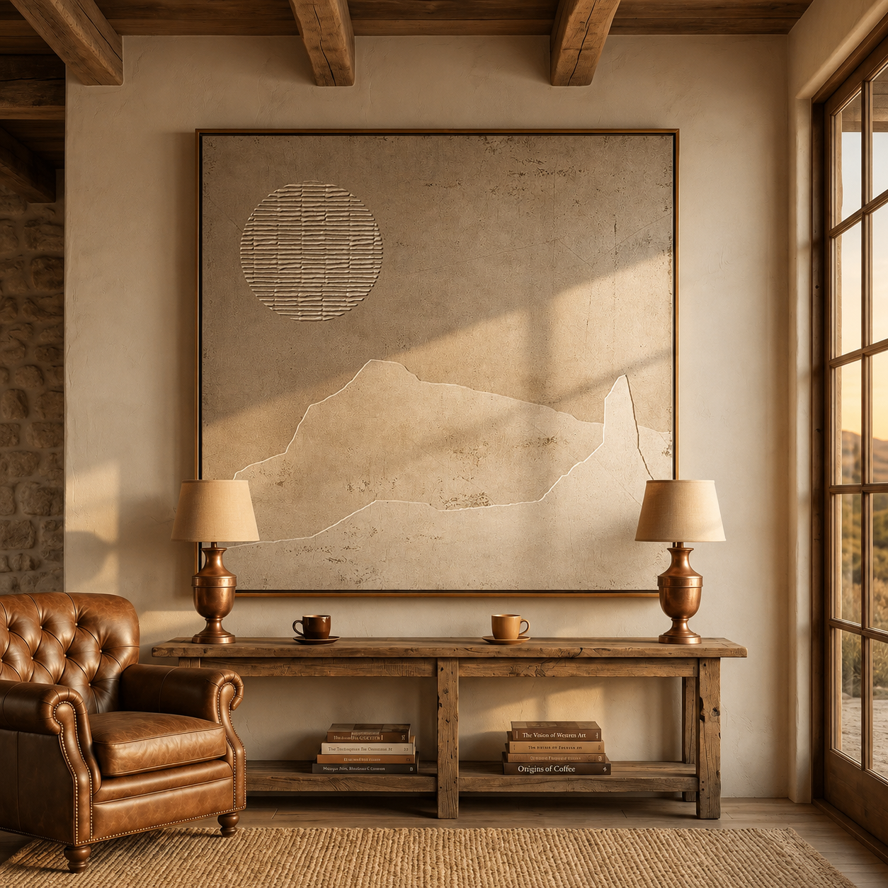Desert Stillness – Wabi-Sabi Textured Wall Art for Organic Modern Interiors