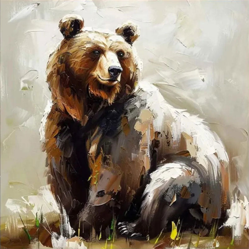 Abstract Bear Portrait: Large Contemporary Wildlife Wall Art #ZZ 027
