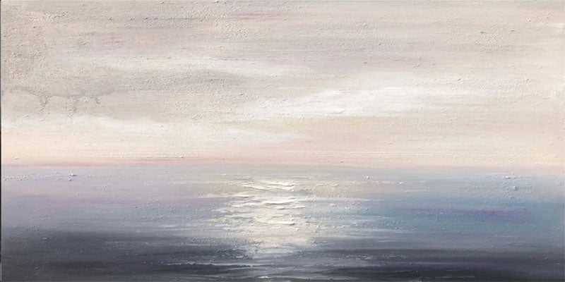 Large Minimalist Ocean Canvas: Serene Seascape Art for Home Decor #ZZ 043