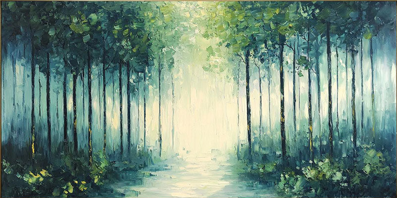 Contemporary Forest Painting | Oversized Abstract Textured Wall Art #ZZ 099