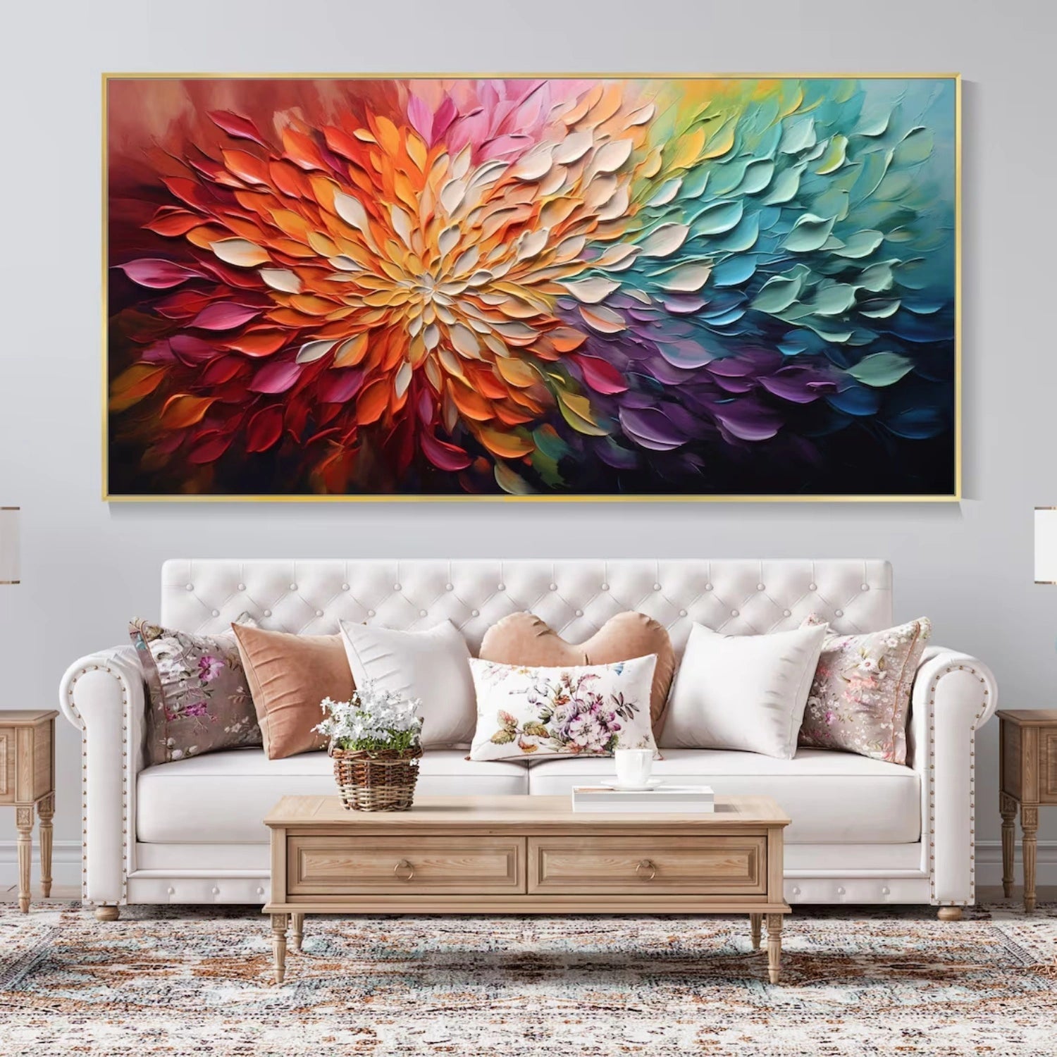 Colorful Abstract Flower Oil Painting  for Your Living Space #JJ 340