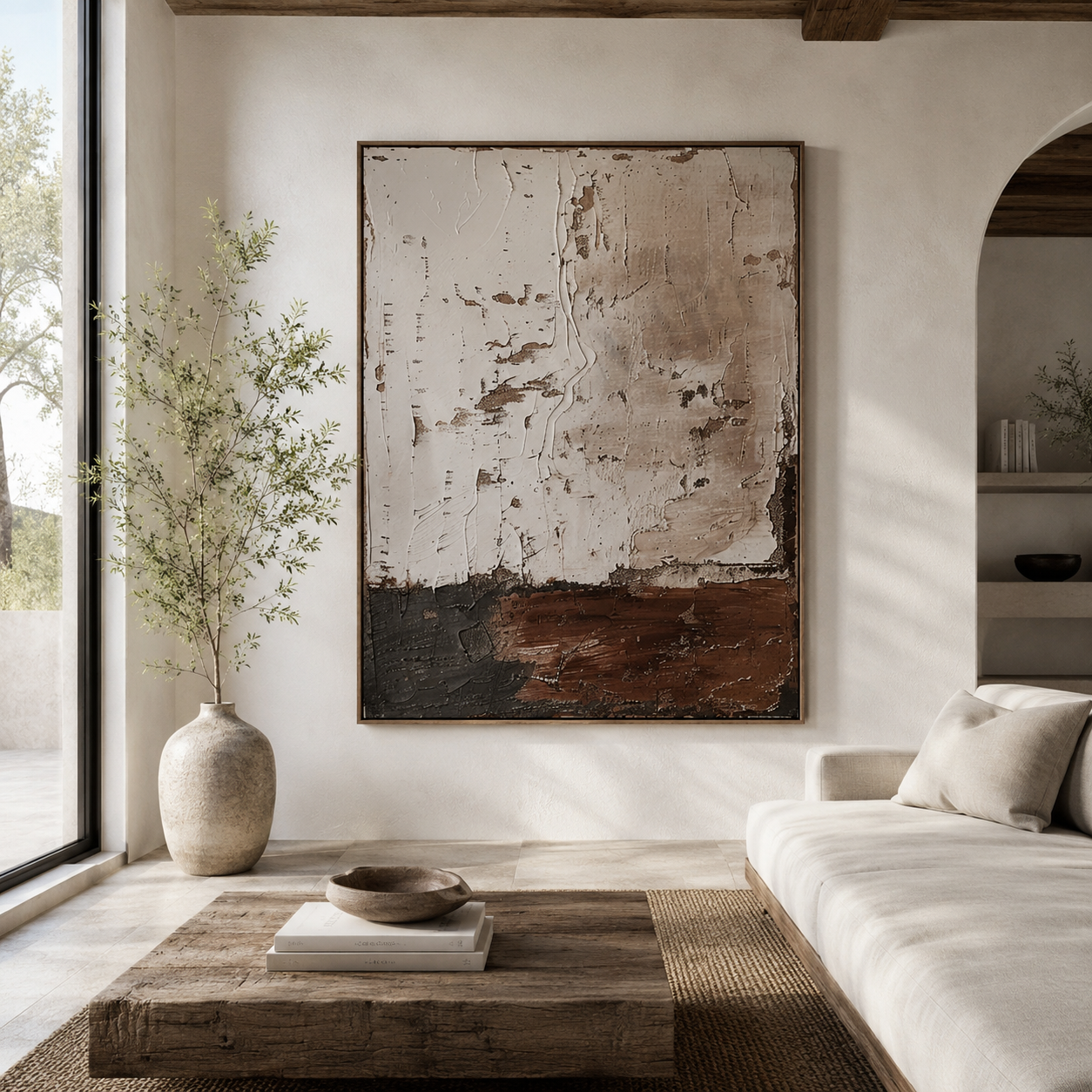 Earthbound Silence – Textured Neutral Abstract Wall Art for Organic Modern Interiors