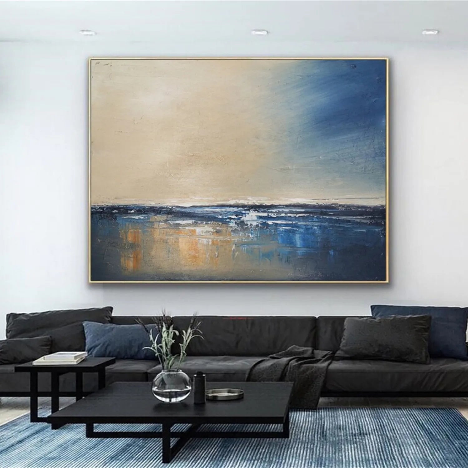Twilight Horizon – Abstract Ocean Painting Wall Decor #JJ 258