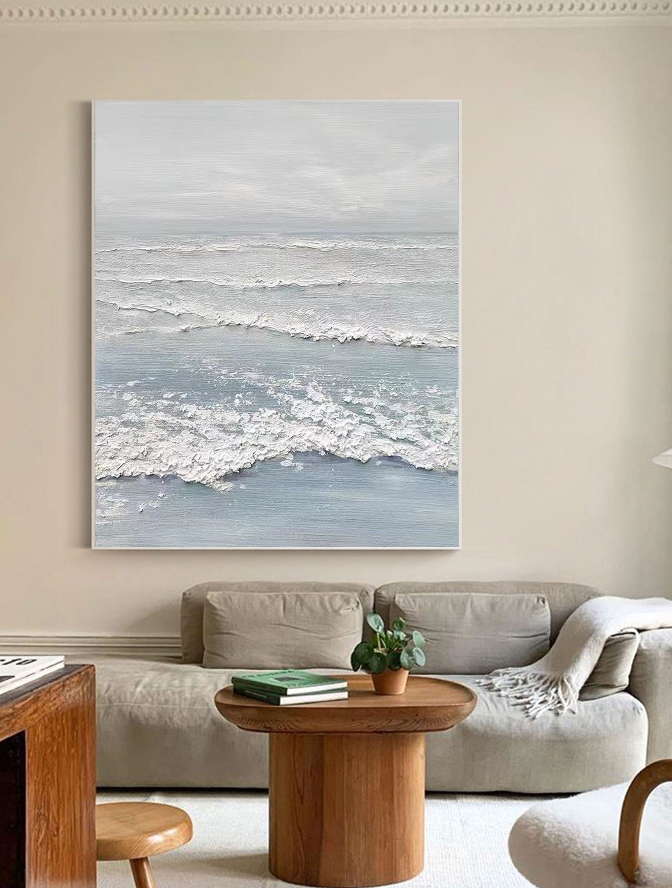 Unique Ocean Wall Art: Large Textured Seascape Canvas #ZZ 045