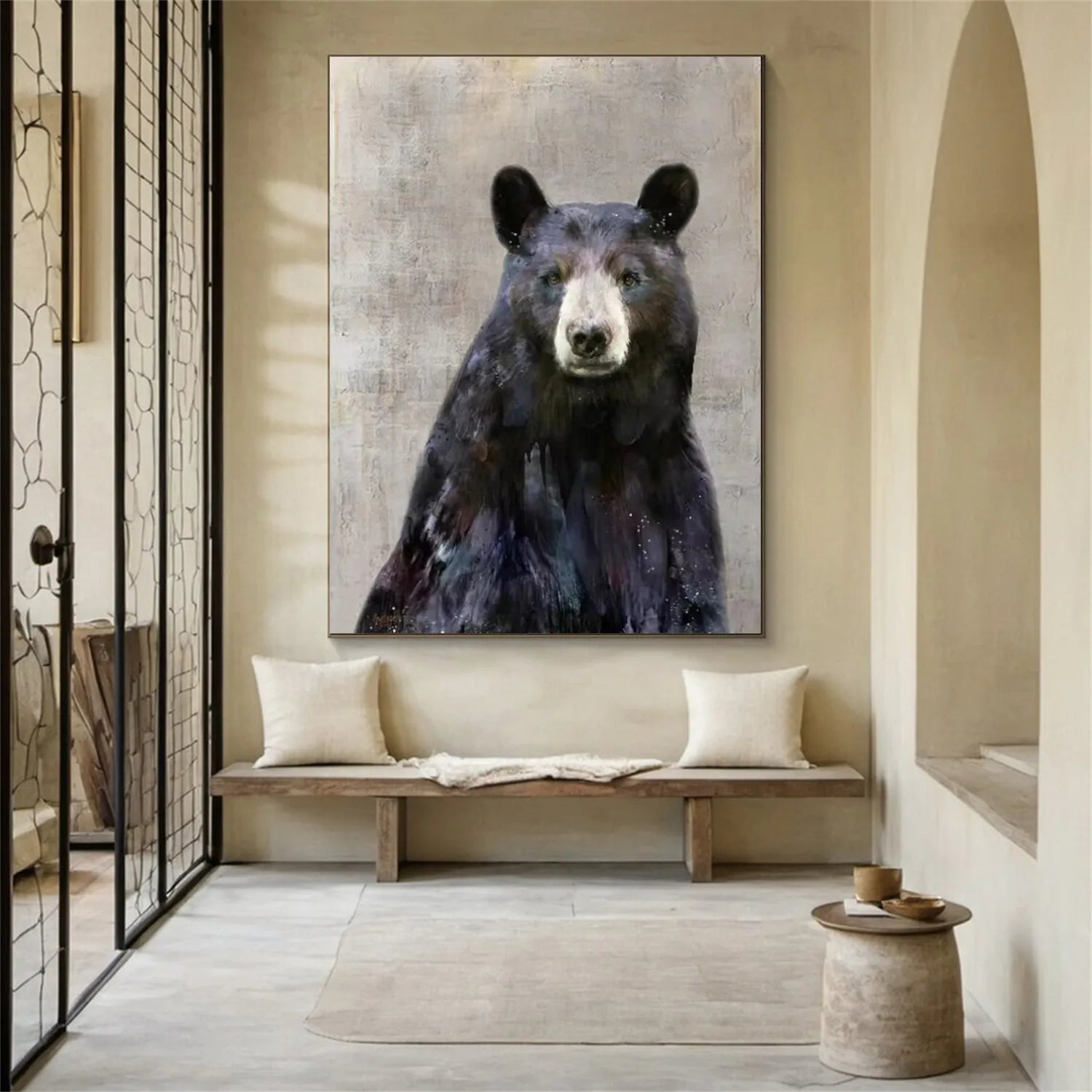 Wildlife Portrait Art: Unique Black Bear Wall Art Gift #ZZ 022