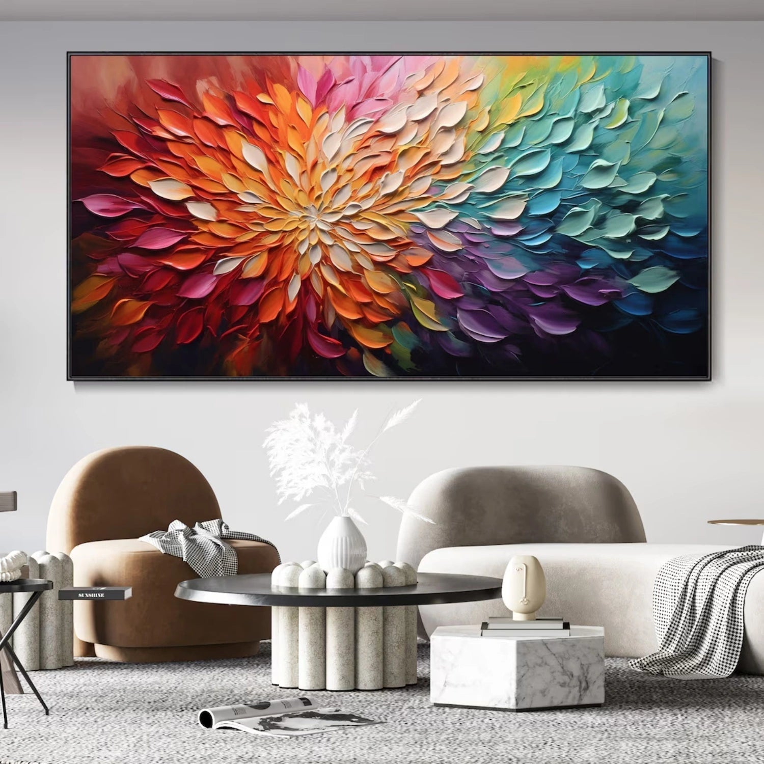 Colorful Abstract Flower Oil Painting  for Your Living Space #JJ 340