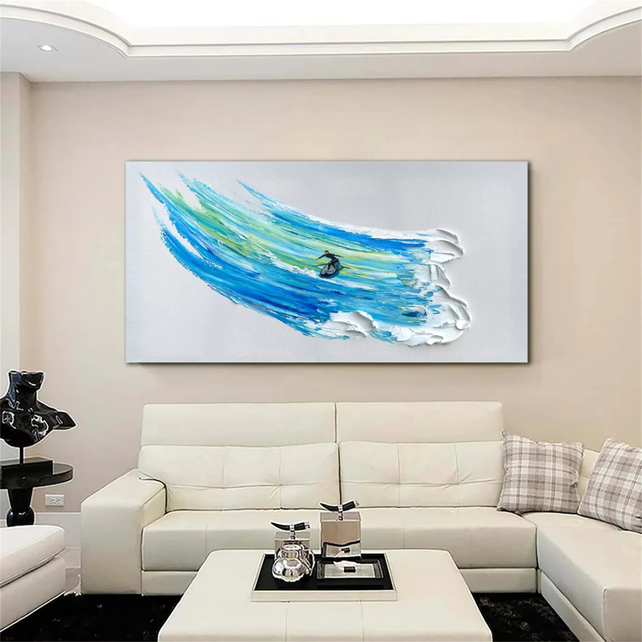 Abstract Surfing Art | 3D Ocean Wave Painting for Home Decor #JJ 188