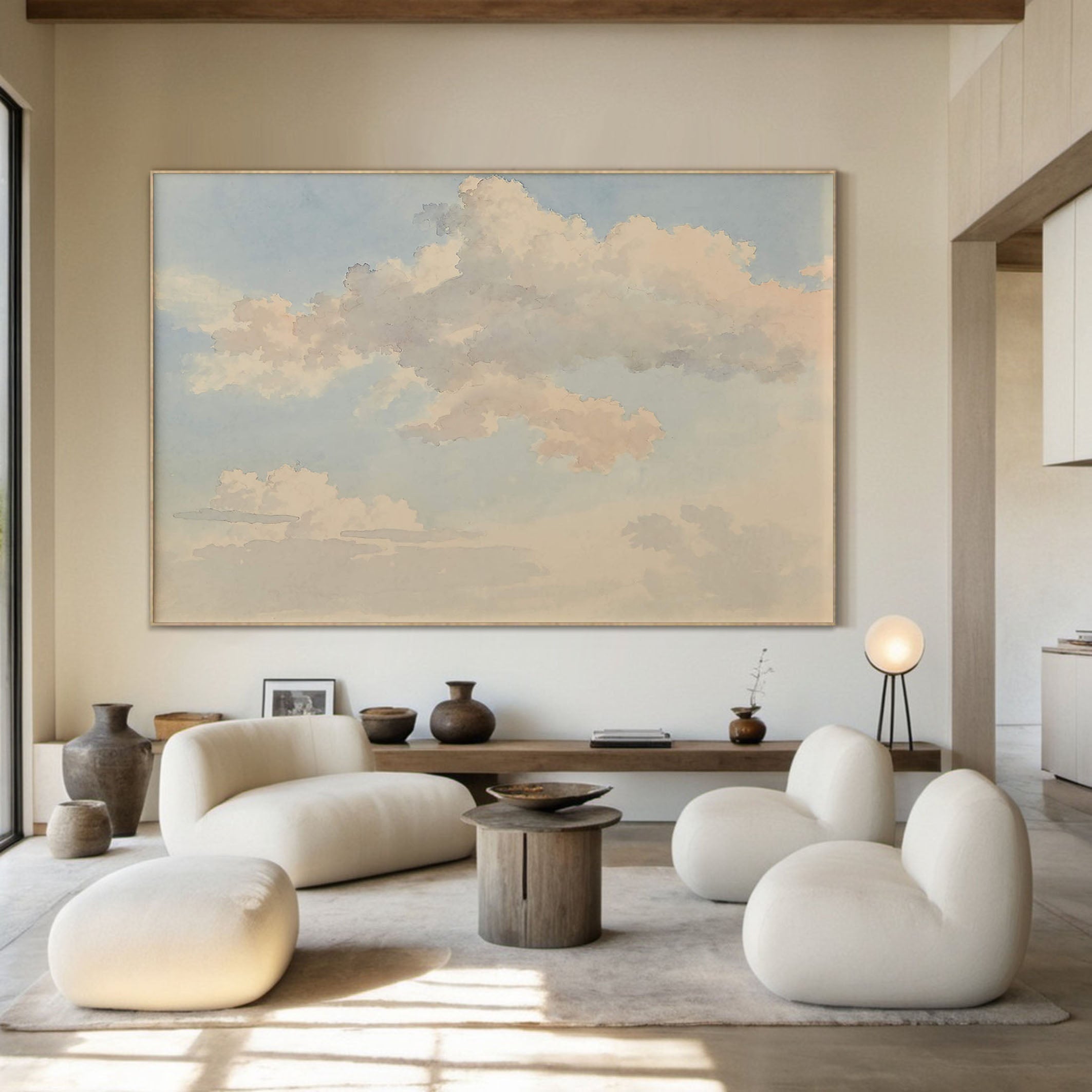 Original Sky and Clouds Art - Handmade Oil Painting #TC 134