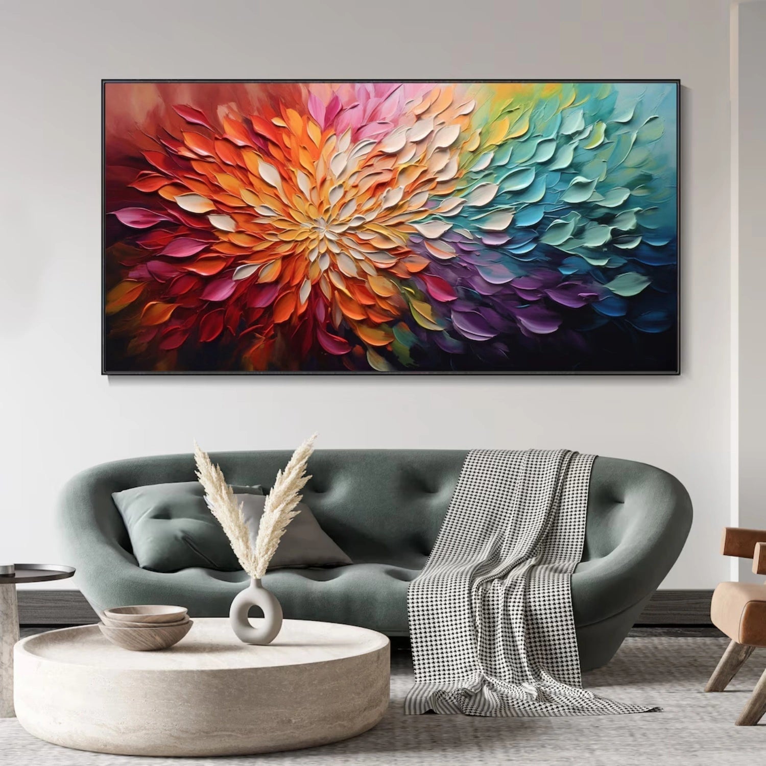 Colorful Abstract Flower Oil Painting  for Your Living Space #JJ 340