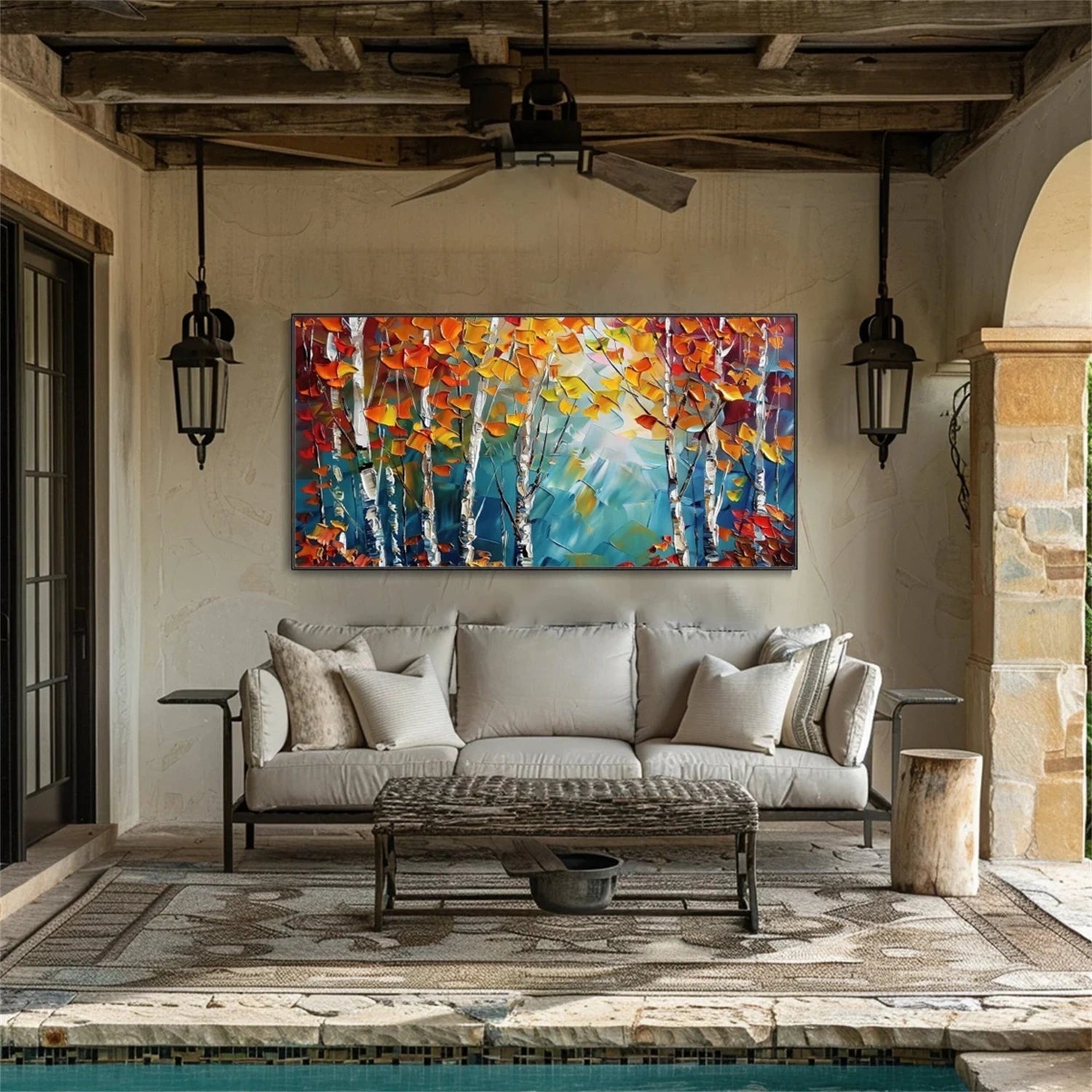 Modern Abstract Landscape Oil Painting – Textured Wall Art #JJ 326