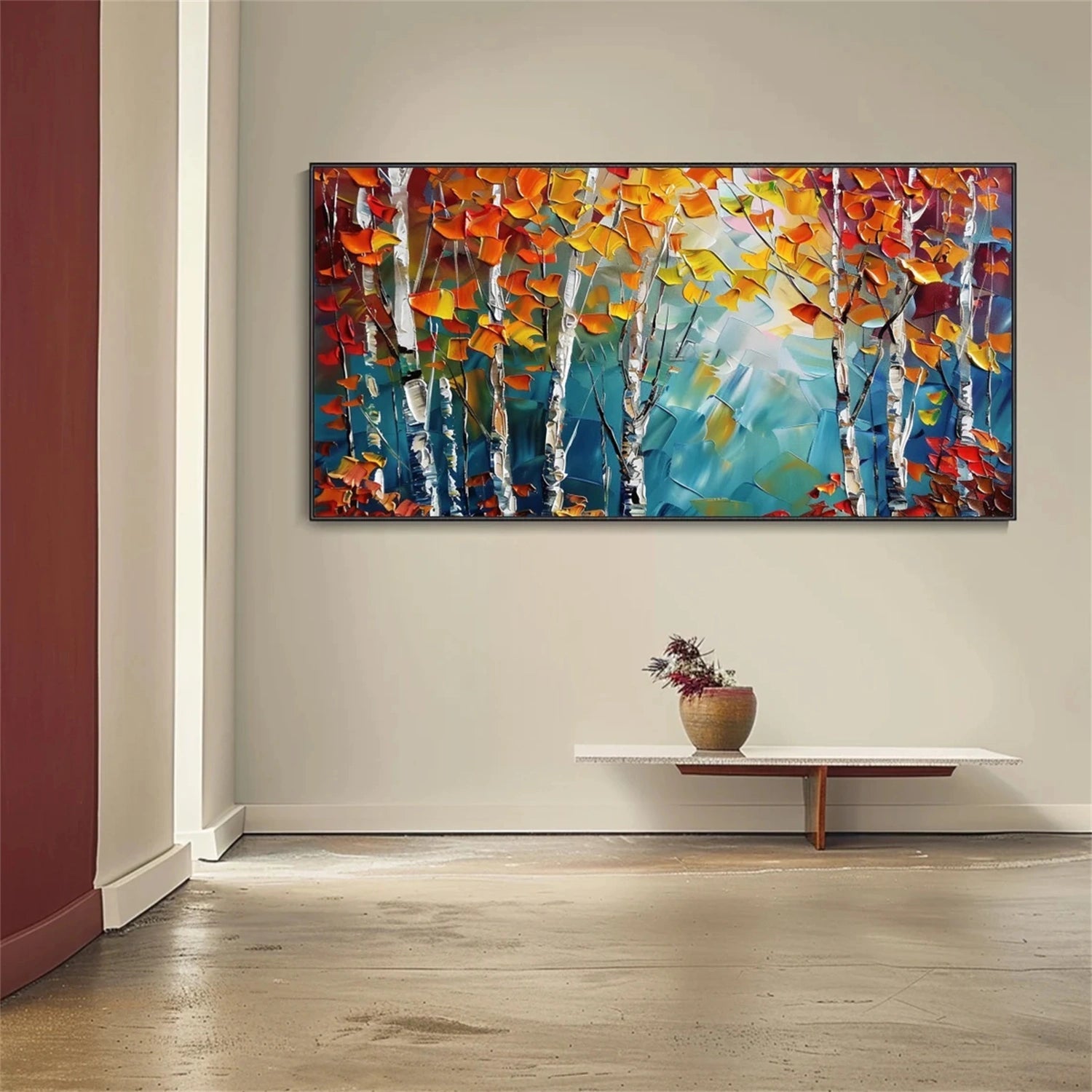 Modern Abstract Landscape Oil Painting – Textured Wall Art #JJ 326