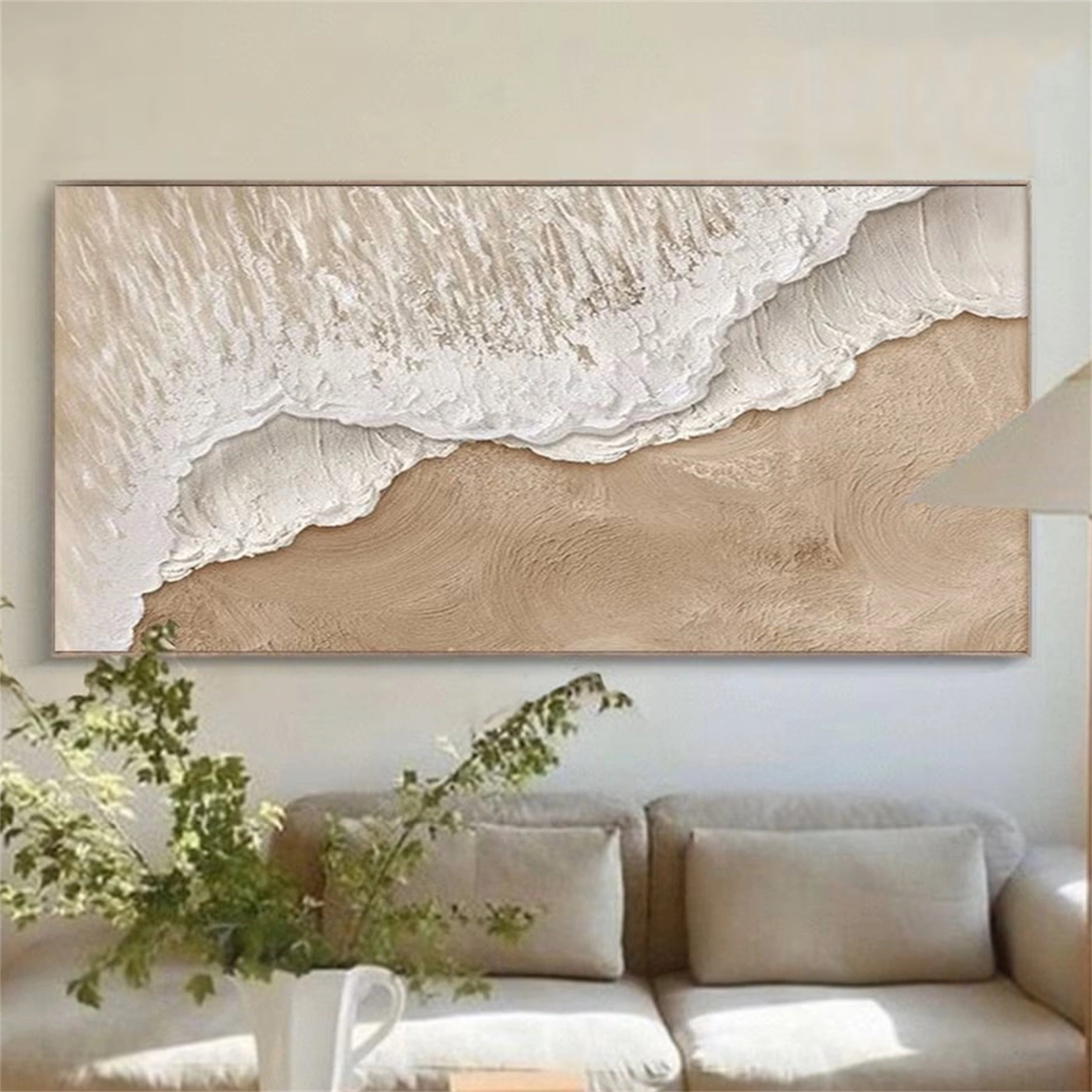Textured Beach Canvas Art: Coastal Wall Decor #ZZ 037