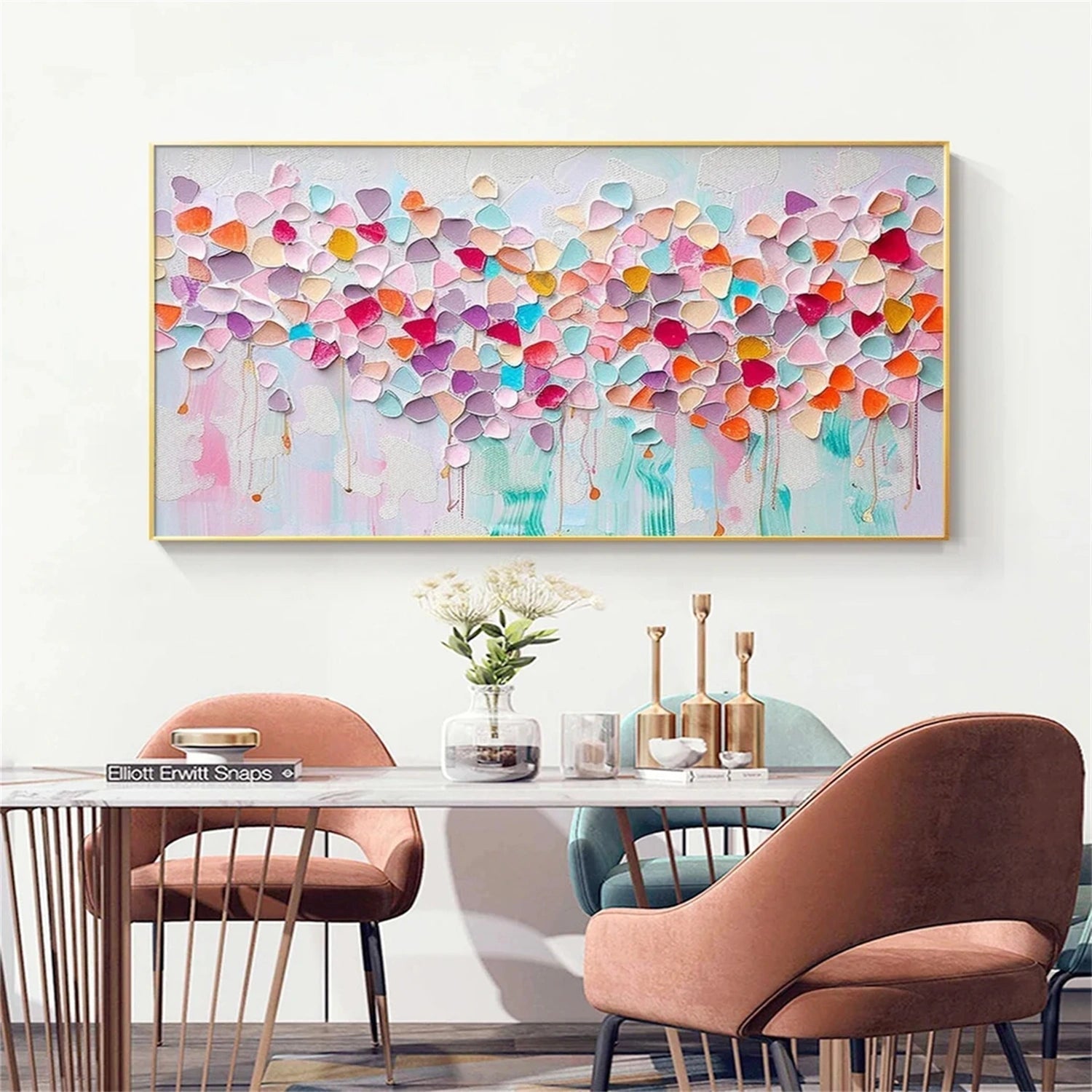 Artistic Home Decor: Hand - Painted Oil Painting with Vivid Floral Patterns #JJ 339