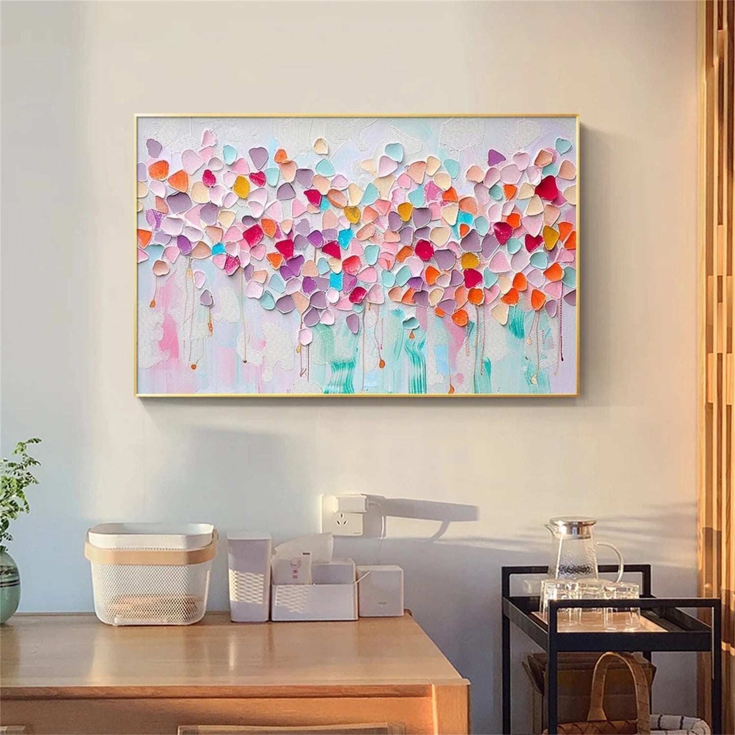 Artistic Home Decor: Hand - Painted Oil Painting with Vivid Floral Patterns #JJ 339