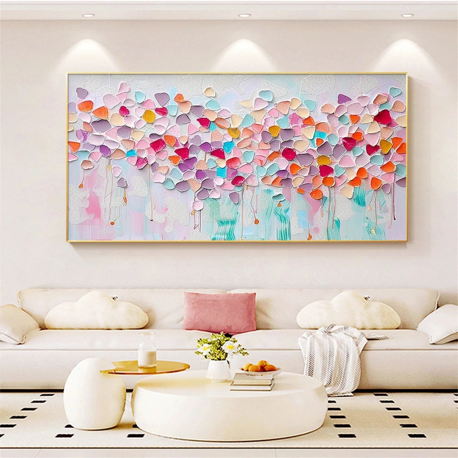 Artistic Home Decor: Hand - Painted Oil Painting with Vivid Floral Patterns #JJ 339