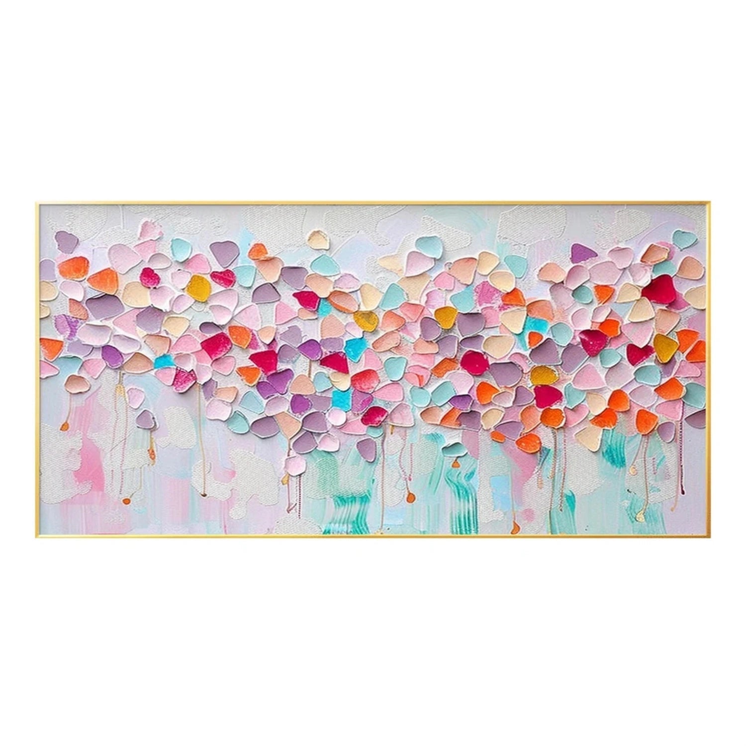 Artistic Home Decor: Hand - Painted Oil Painting with Vivid Floral Patterns #JJ 339