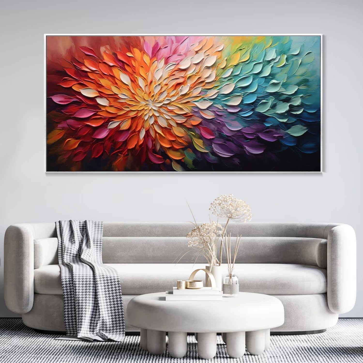 Colorful Abstract Flower Oil Painting  for Your Living Space #JJ 340