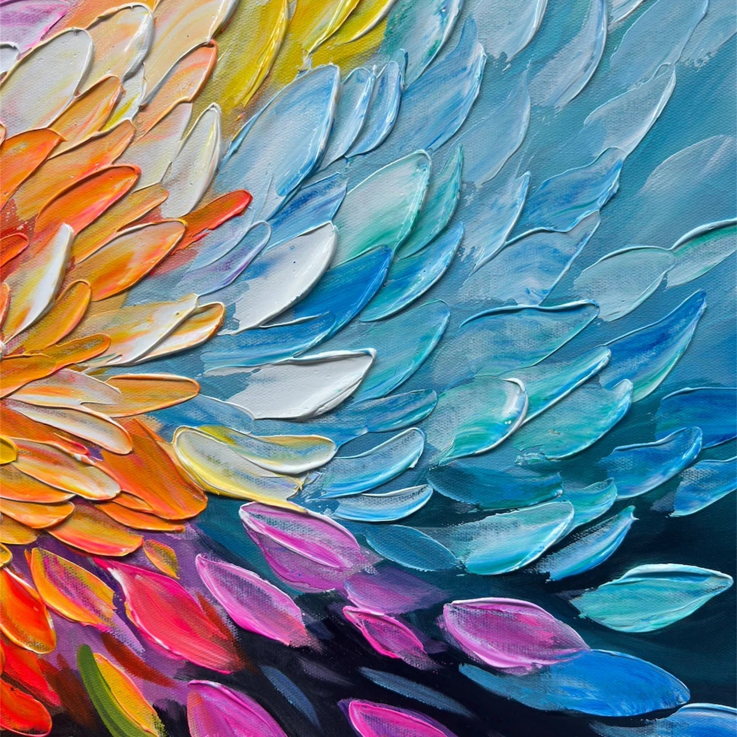 Colorful Abstract Flower Oil Painting  for Your Living Space #JJ 340