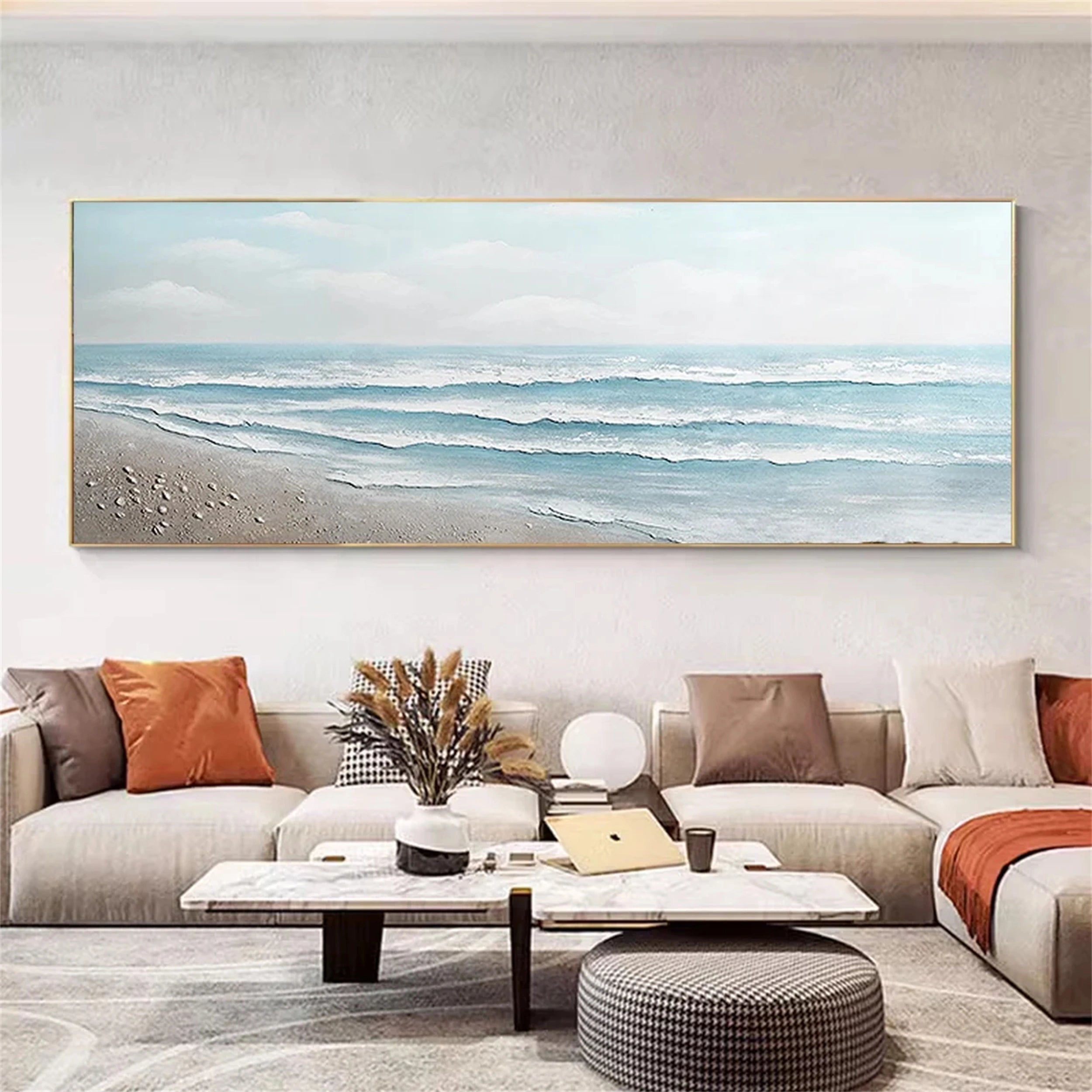 Minimalist Shore –Coastal Landscape Painting Home Decor #JJ 248