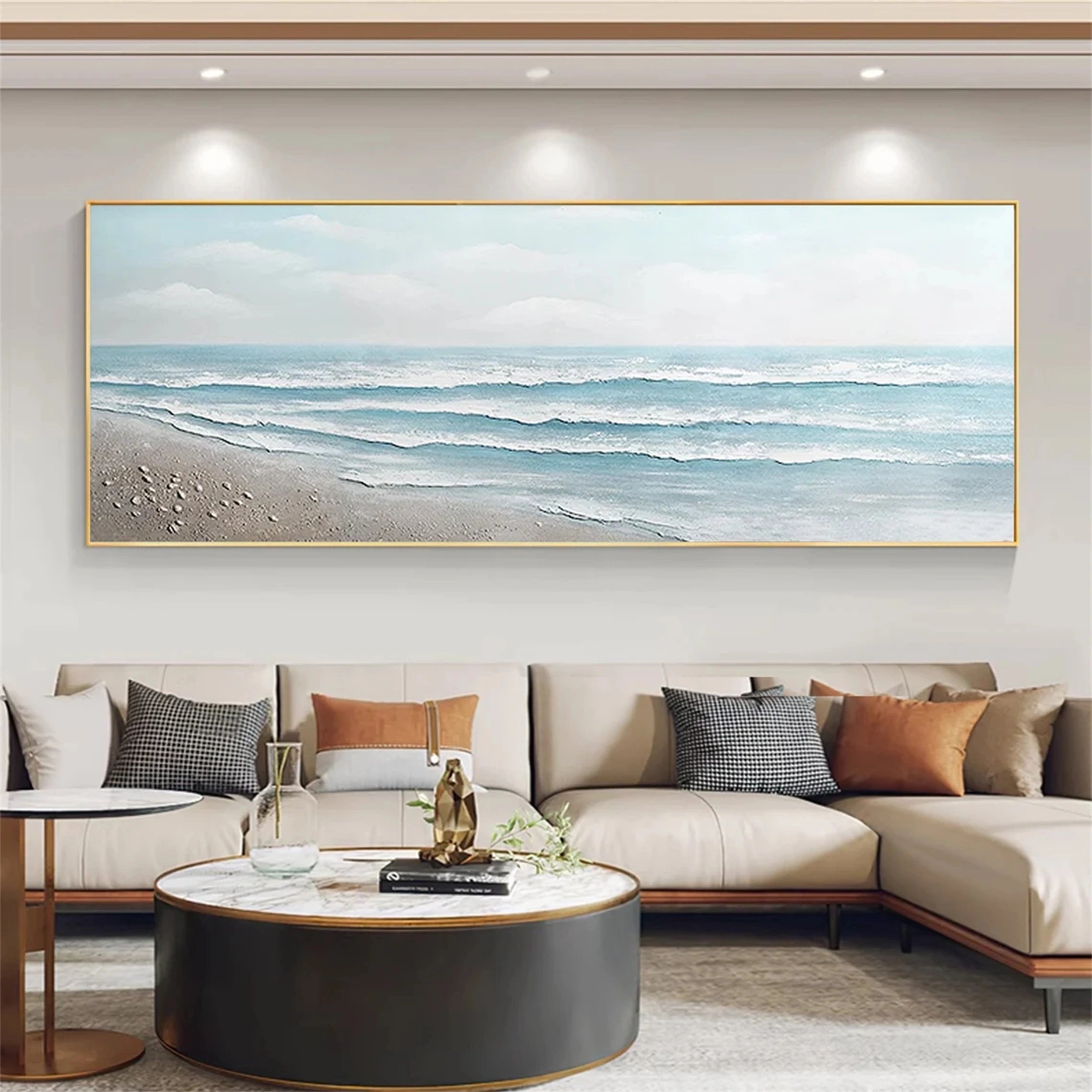 Minimalist Shore –Coastal Landscape Painting Home Decor #JJ 248