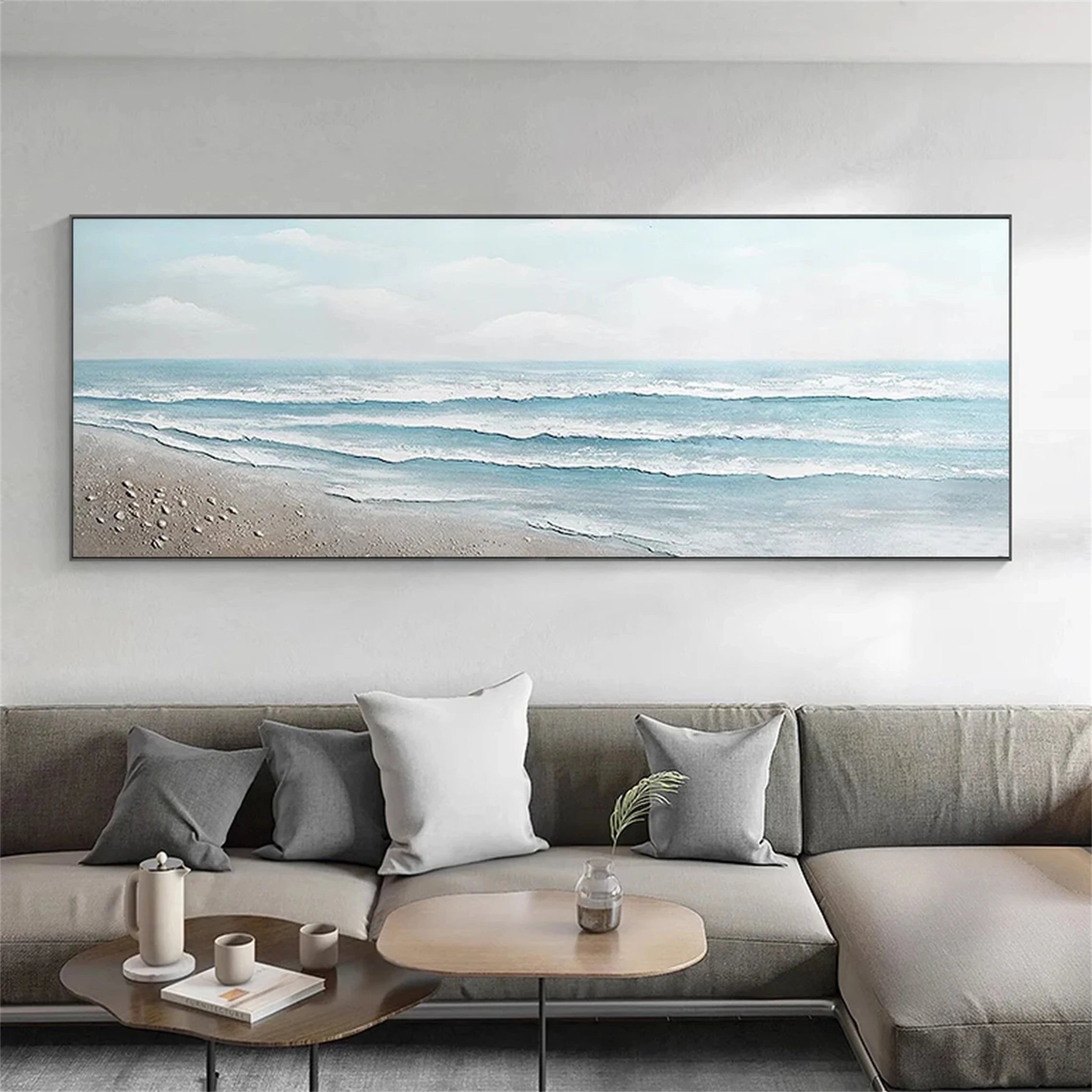 Minimalist Shore –Coastal Landscape Painting Home Decor #JJ 248