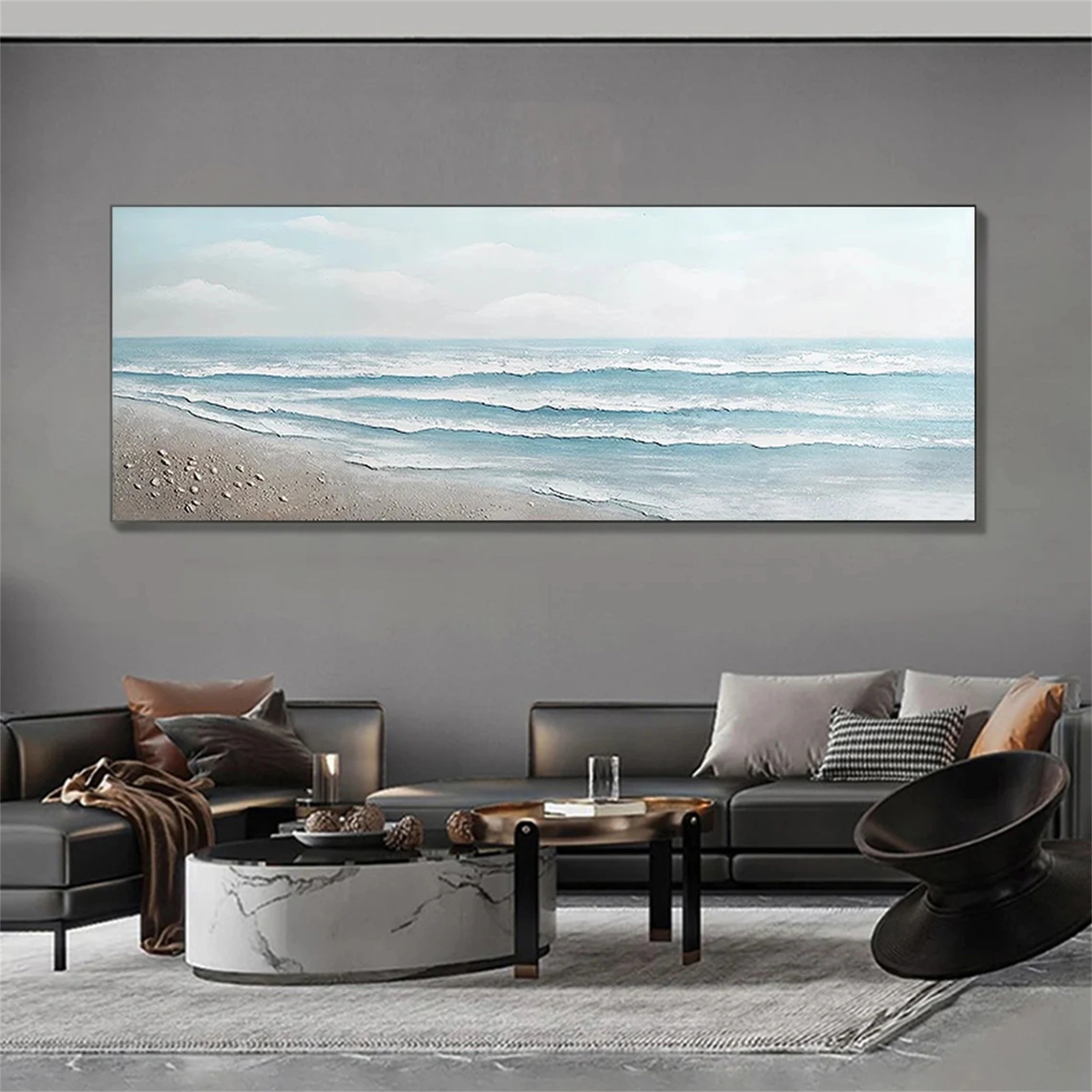 Minimalist Shore –Coastal Landscape Painting Home Decor #JJ 248