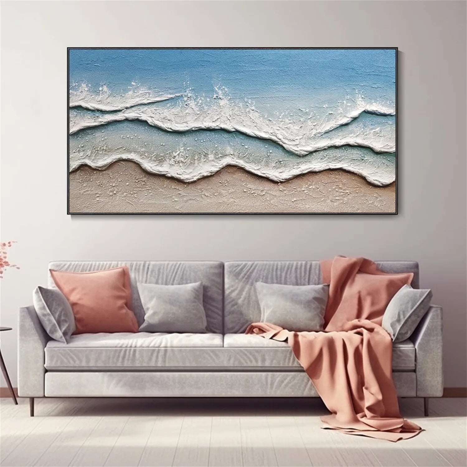 Unique Textured Beach Wave Oil Painting for Home Decor #JJ 170