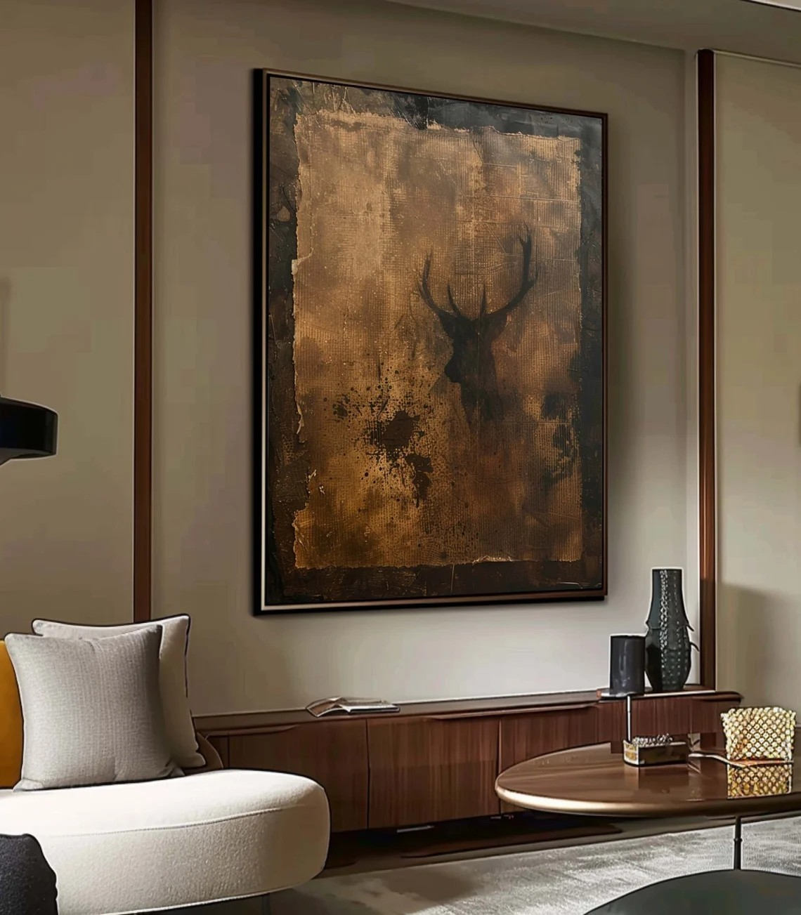 Wabi Sabi Wall Art - Handmade Textured Painting with Earthy Hues  #TC 014