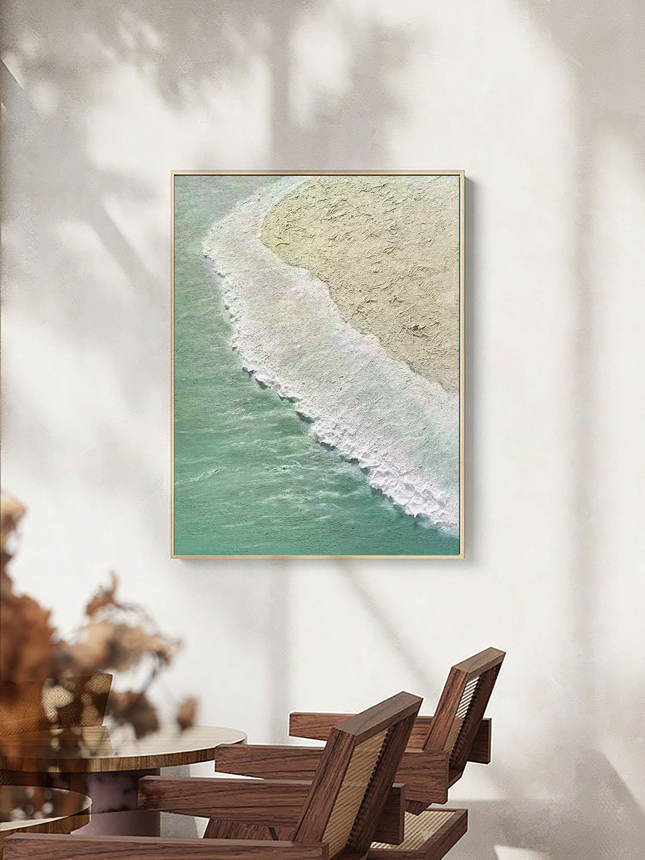 Large Painting for Living Room | Textured Ocean Abstract Wall Art #JJ 231